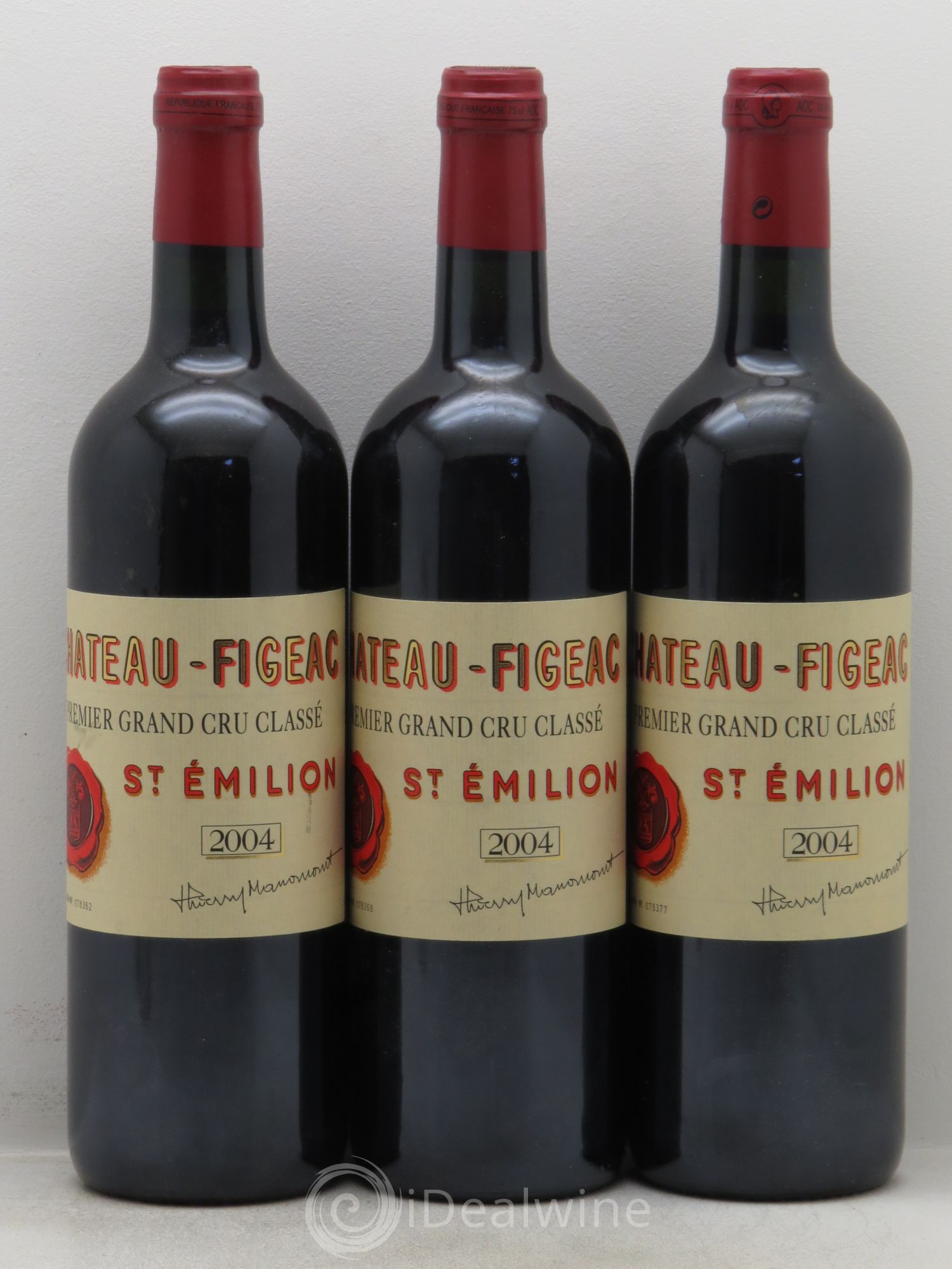 Château Figeac 1er Grand Cru Classé A 2004 - Lot de 3 bouteilles - 0