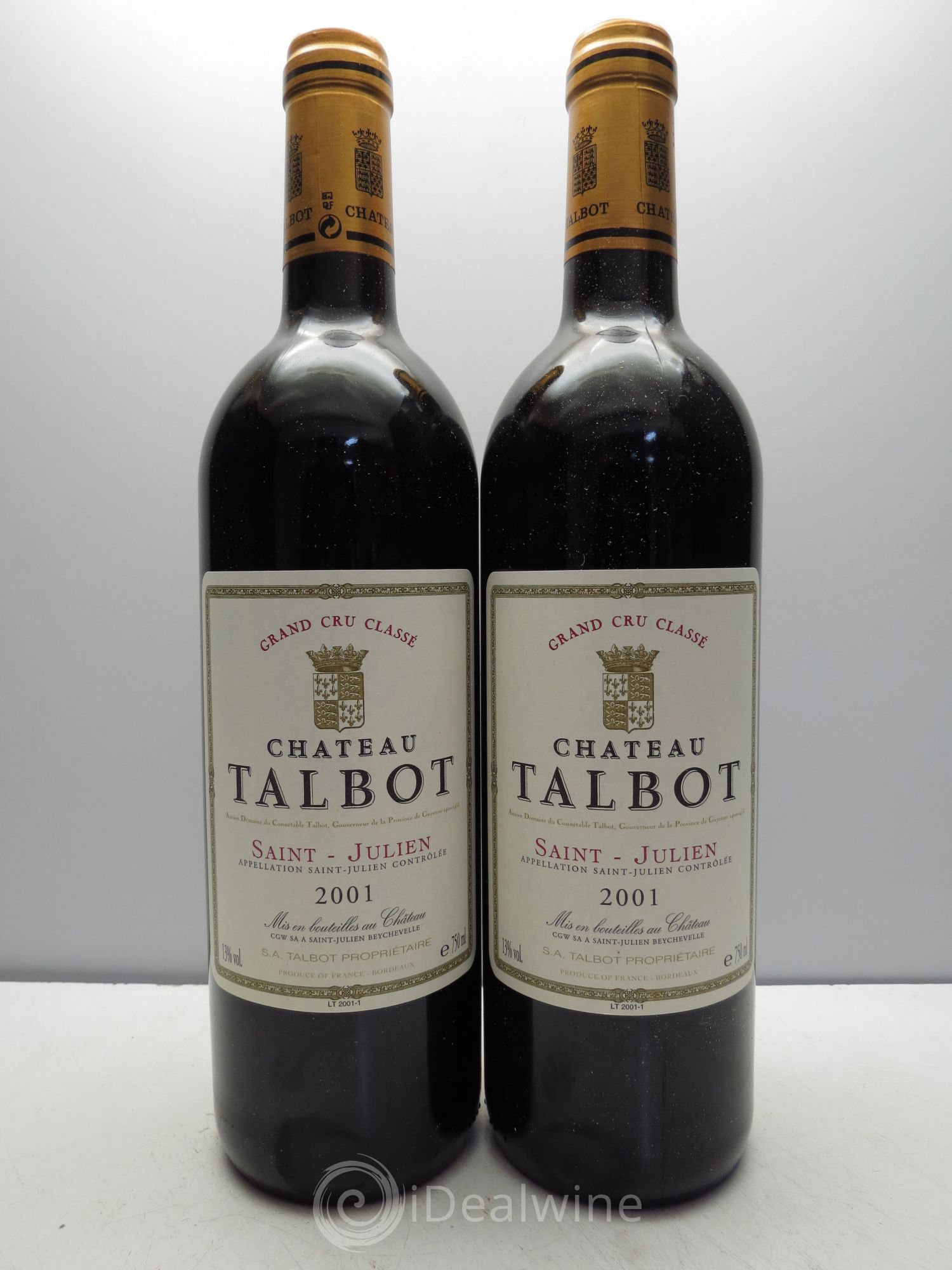 Château Talbot 4ème Grand Cru Classé 2001 - Lot de 2 bouteilles - 0