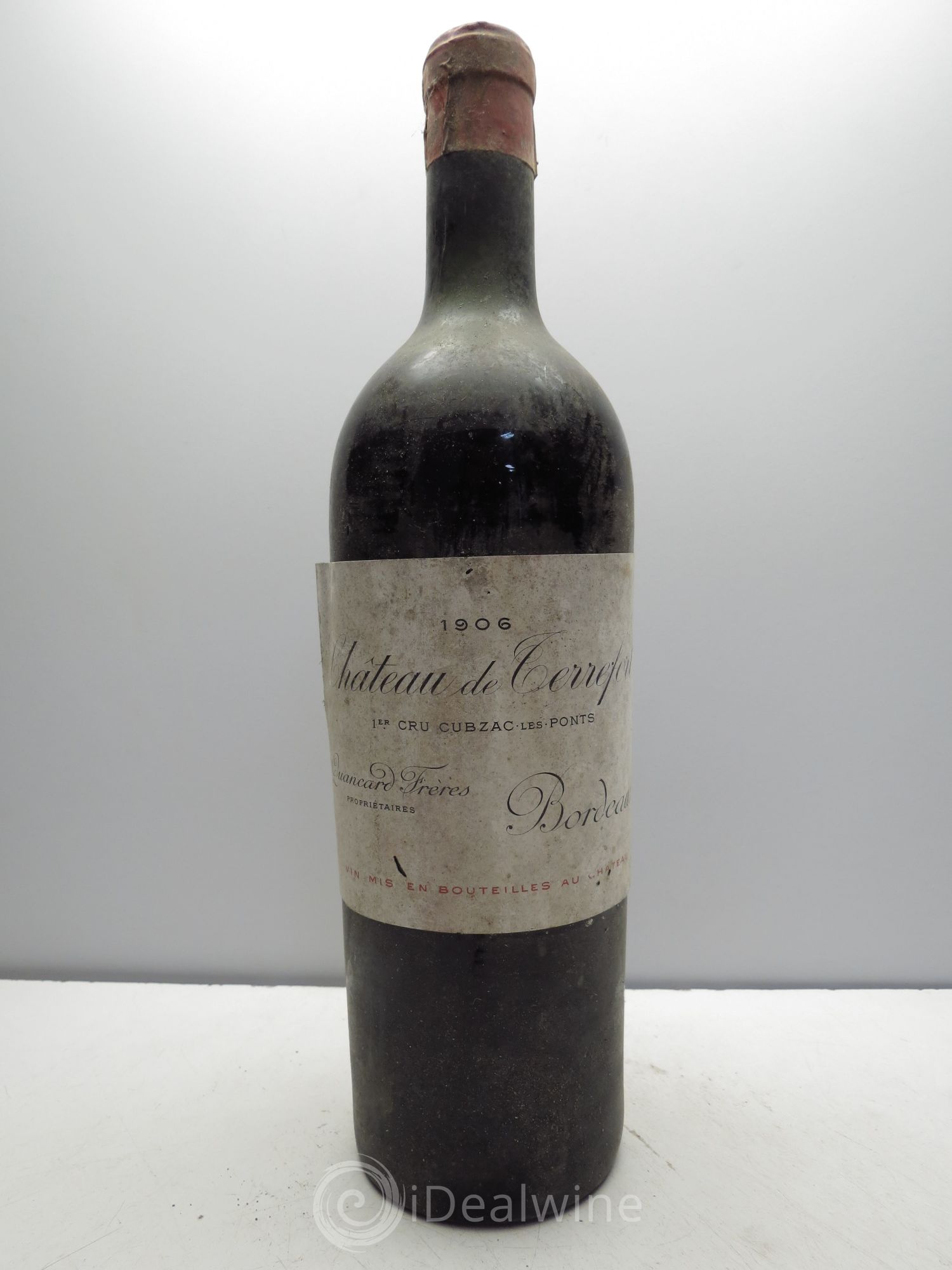 Bordeaux Château de Terrefort 1er cru Cubzac Les Ponts 1906 - Posten von 1 Flasche - 0