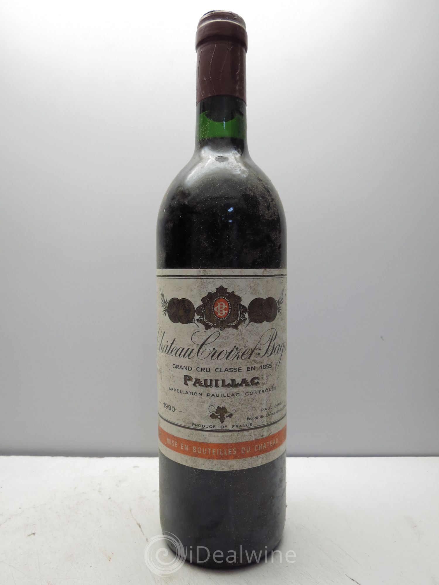 Château Croizet Bages 5ème Grand Cru Classé 1990 - Lot de 1 bouteille - 0