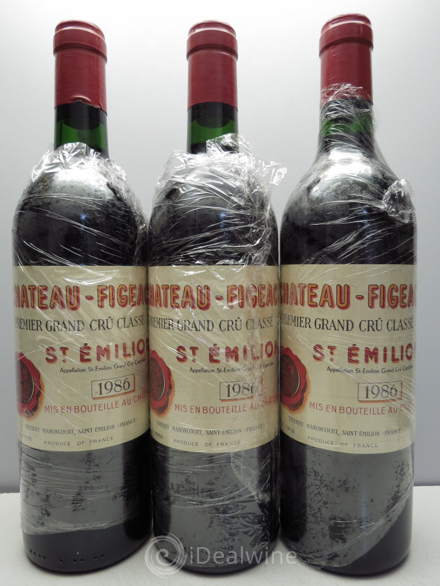 Château Figeac 1er Grand Cru Classé A 1986 - Lot de 3 bouteilles - 0