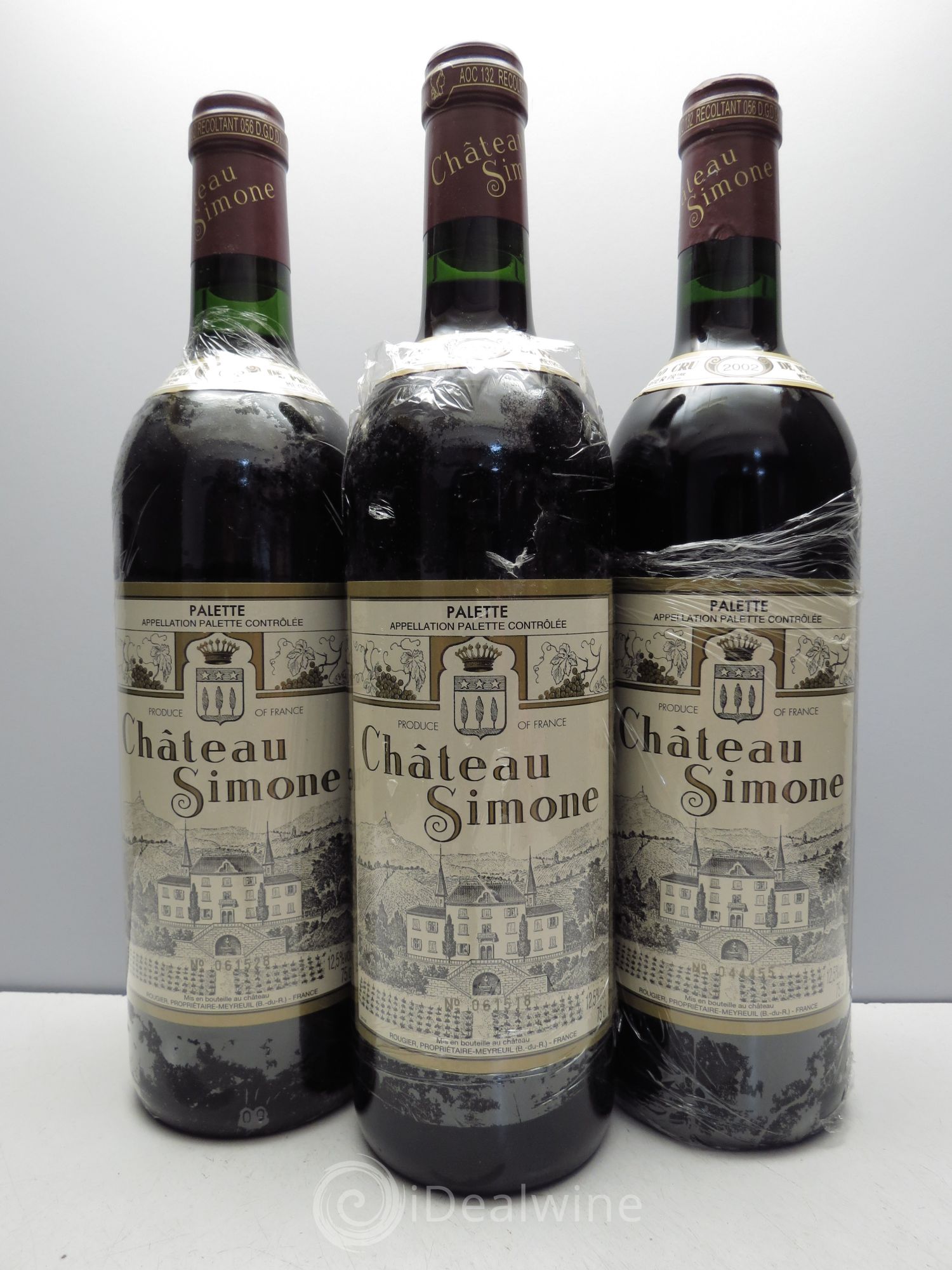 Palette Château Simone Famille Rougier 2002 - Lot de 3 bouteilles - 0