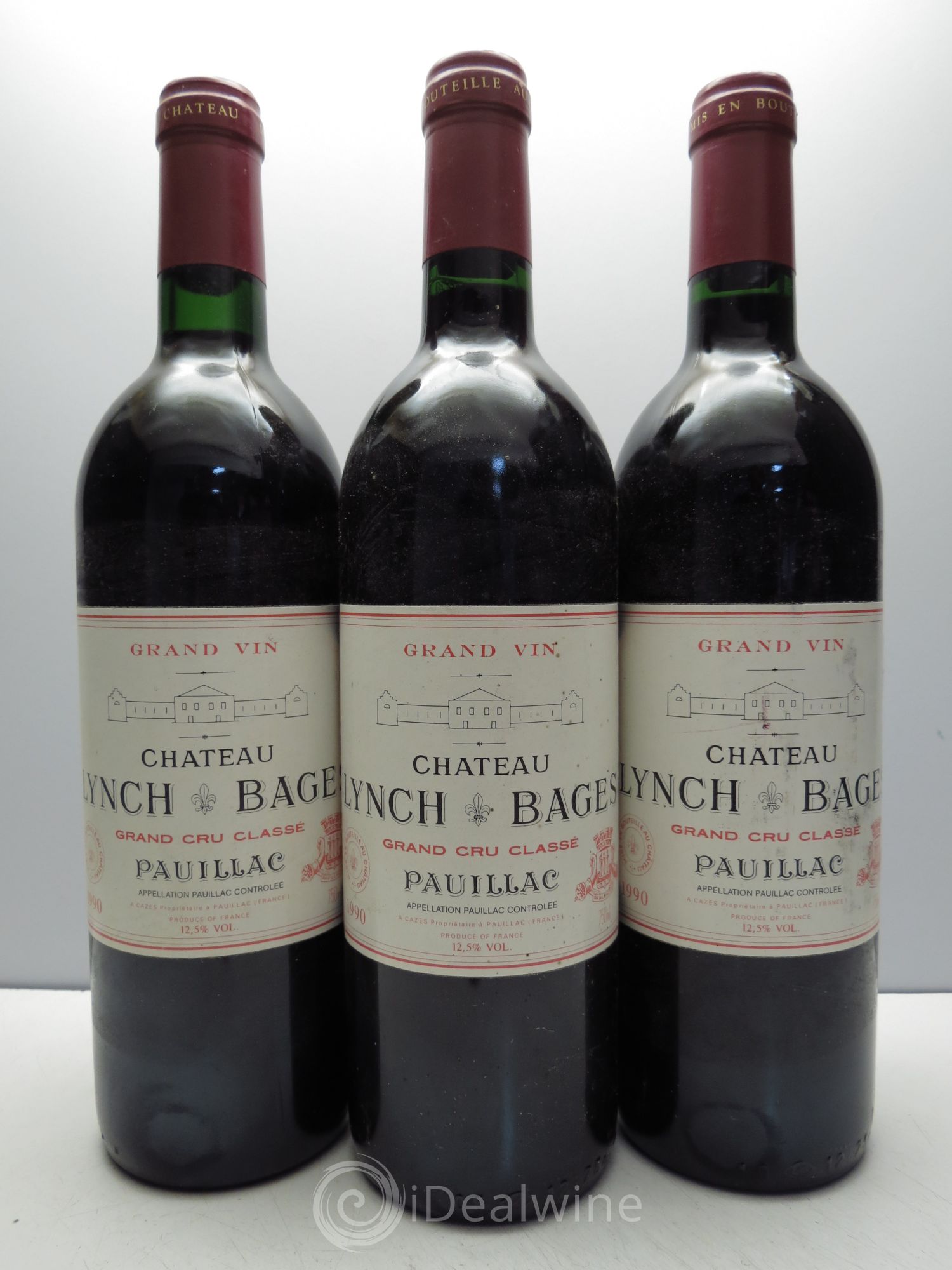Château Lynch Bages 5ème Grand Cru Classé 1990 - Lot de 3 bouteilles - 0