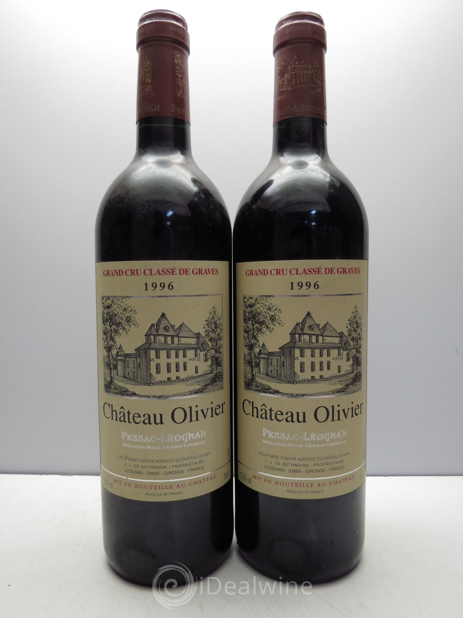 Château Olivier Cru Classé de Graves 1996 - Lot de 2 bouteilles - 0