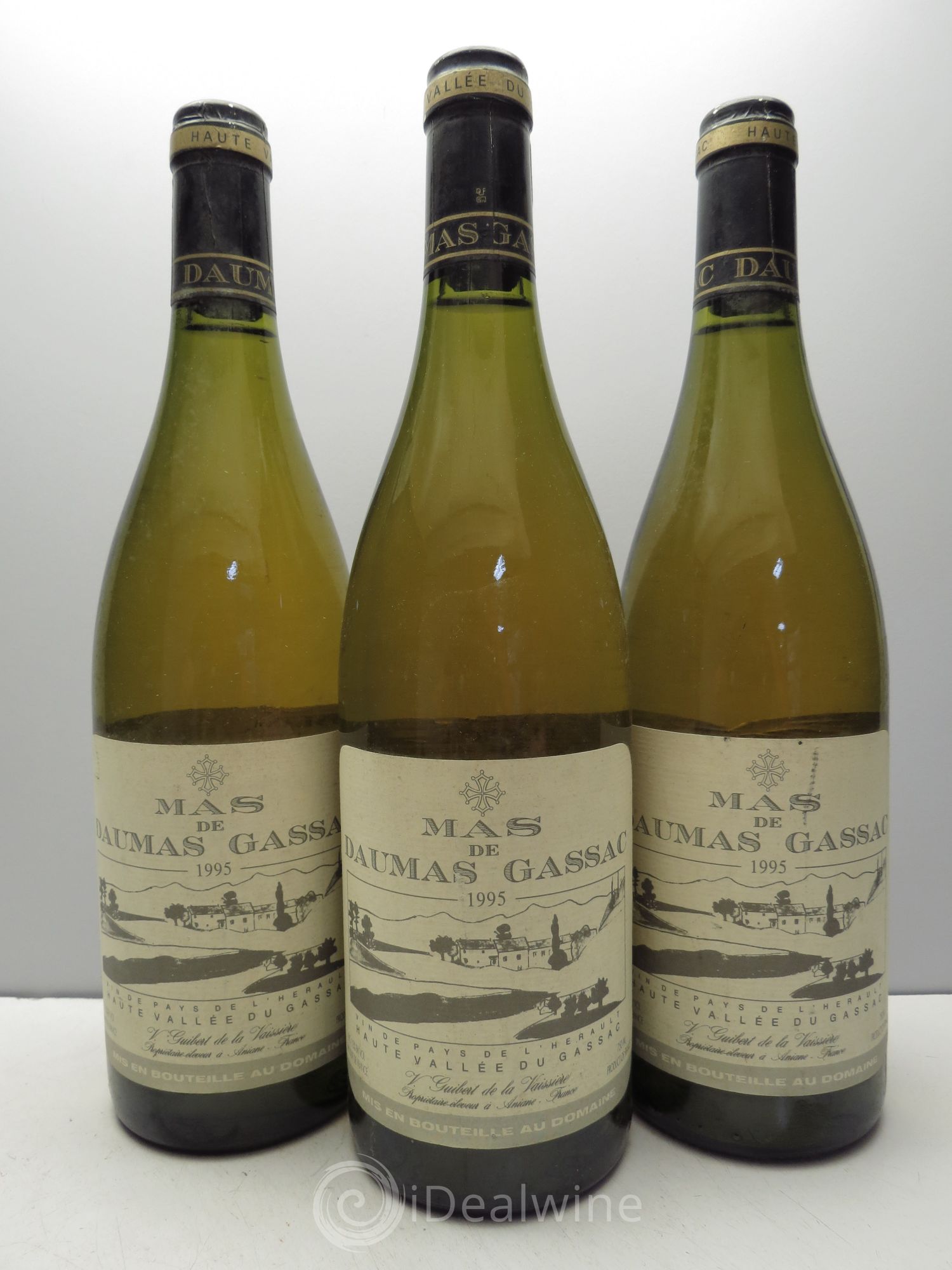 Saint-Guilhem-le-Désert - Cité d'Aniane Mas Daumas Gassac Famille Guibert de La Vaissière 1995 - Lot de 3 bouteilles - 0