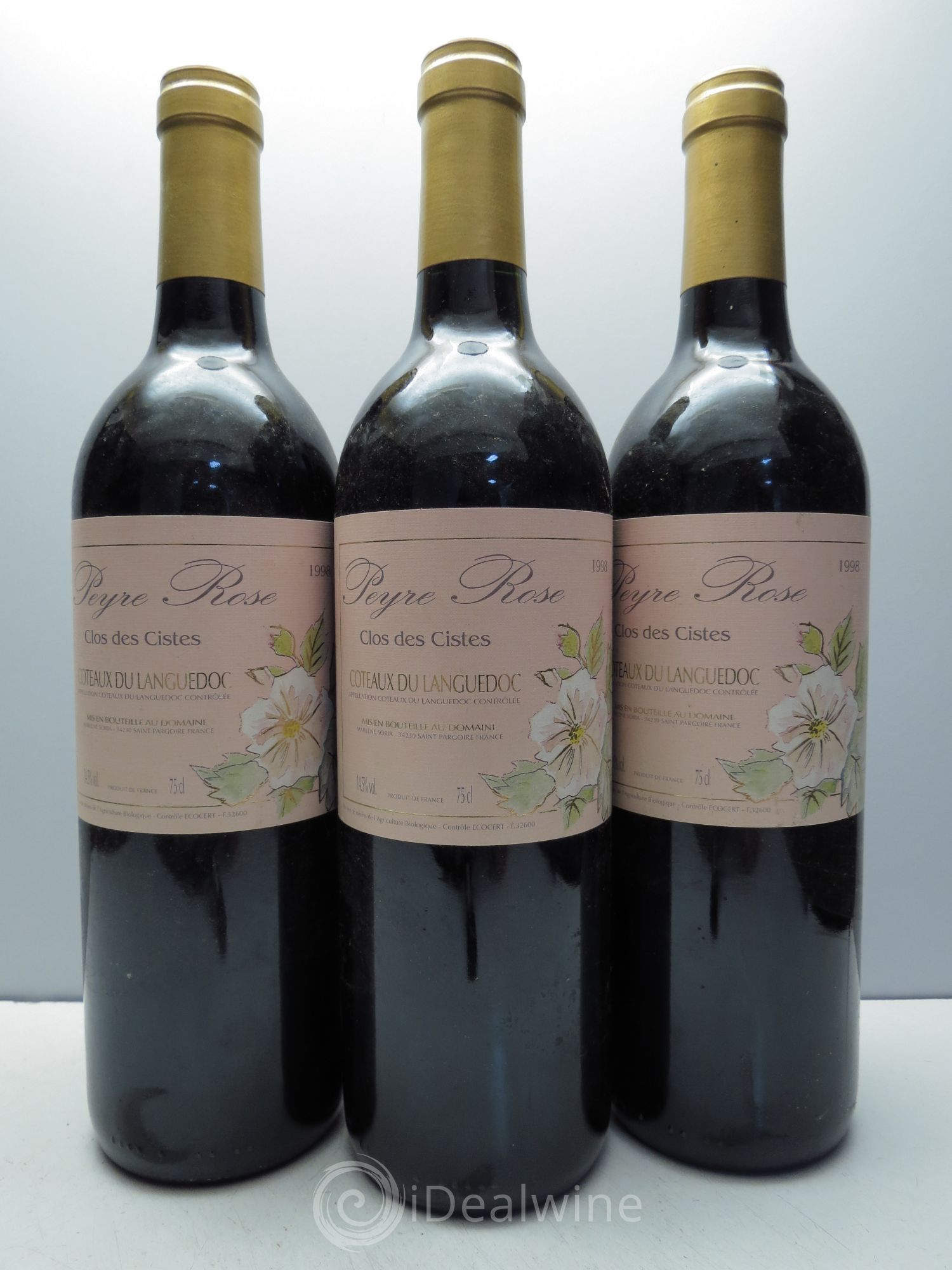 Vin de France (anciennement Coteaux du Languedoc) Domaine Peyre Rose Les Cistes Marlène Soria 1998 - Lot de 3 bouteilles - 0