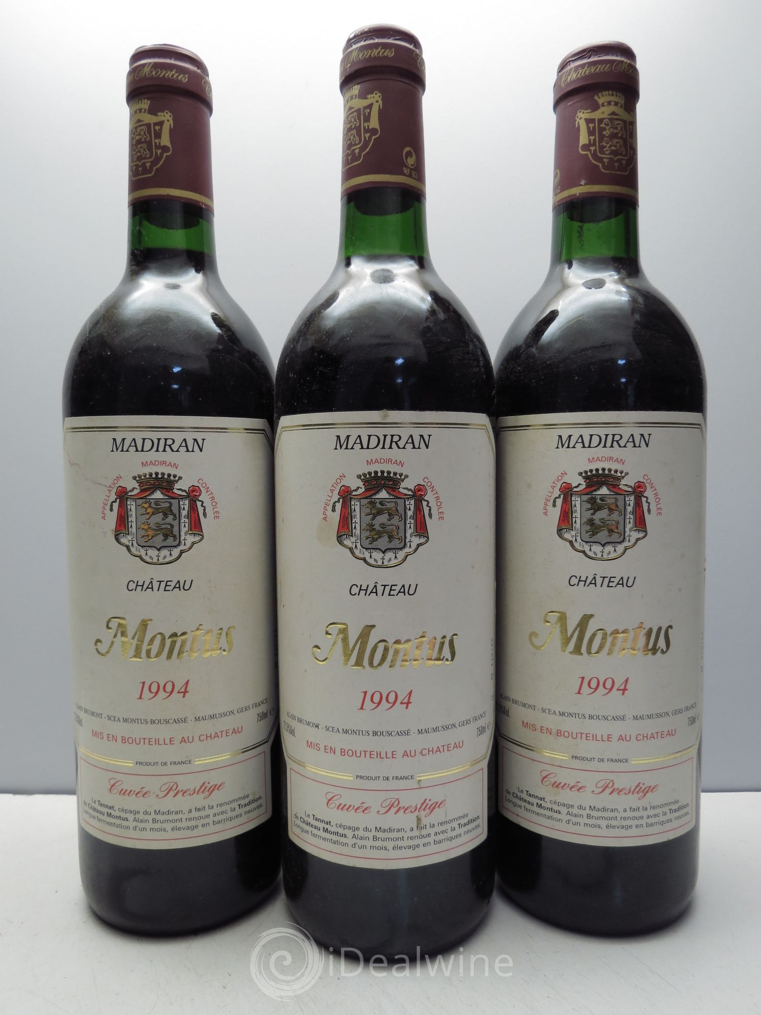 Madiran Château Montus-Prestige Alain Brumont 1994 - Lot de 3 bouteilles - 0