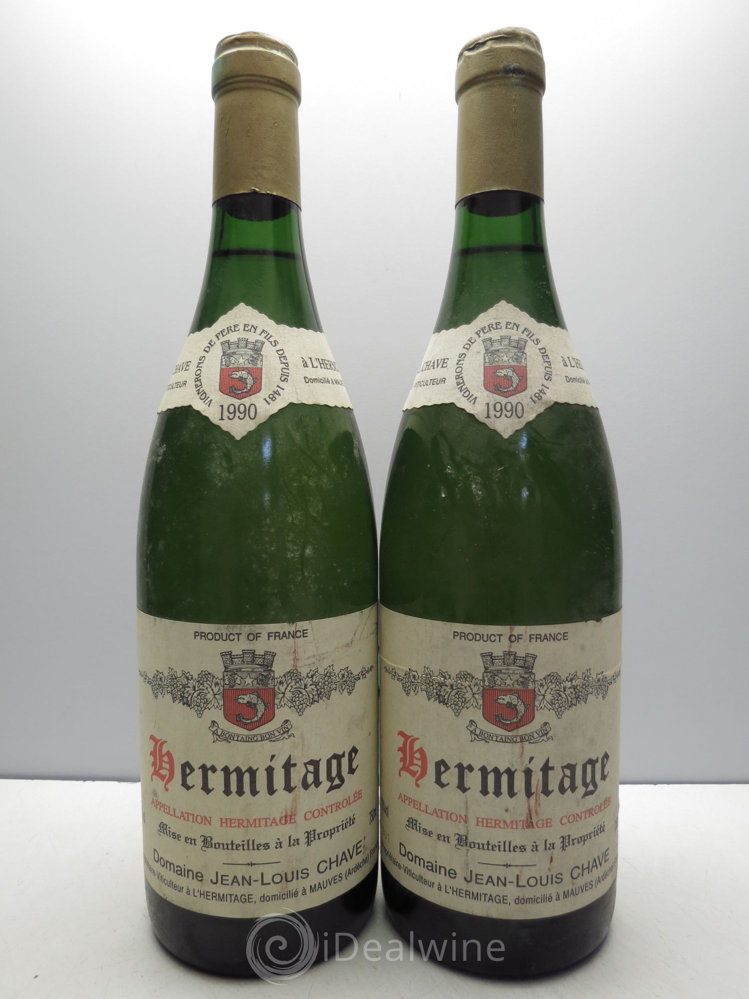 Hermitage Jean-Louis Chave 1990 - Lot de 2 bouteilles - 0