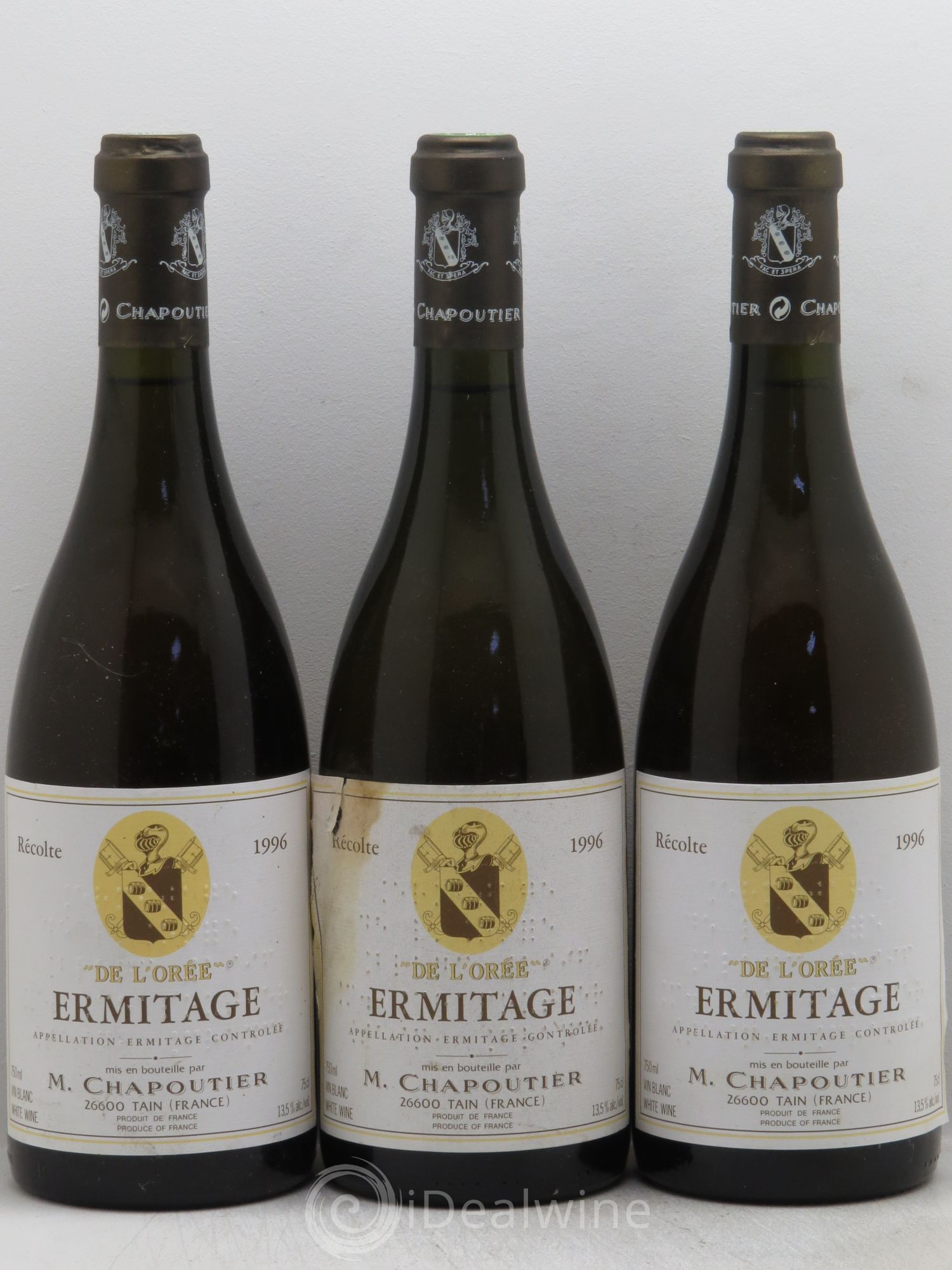 Hermitage Ermitage de l'Orée Chapoutier 1996 - Lot de 3 bouteilles - 0