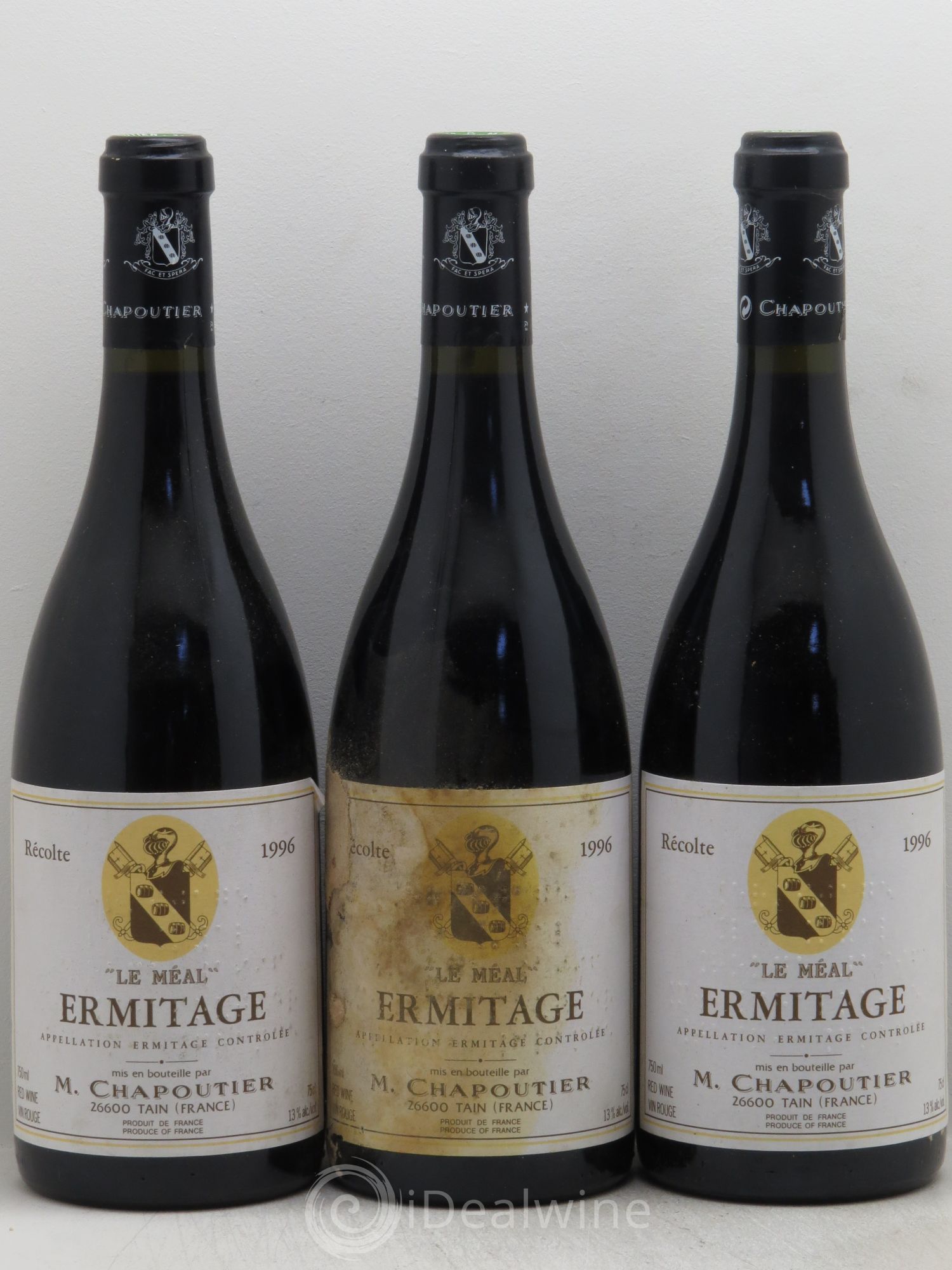 Hermitage Ermitage Le Méal Chapoutier 1996 - Lot de 3 bouteilles - 0