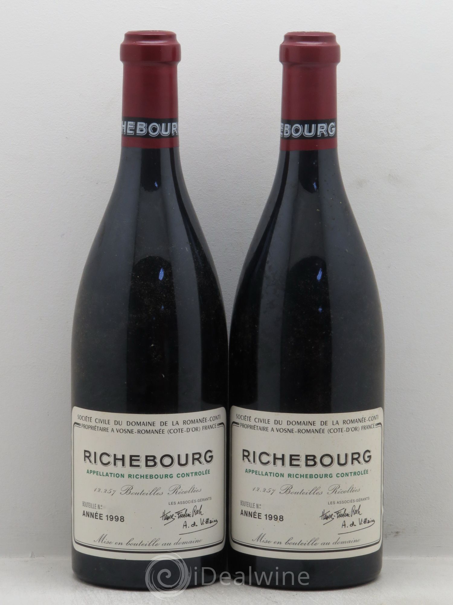 Richebourg Grand Cru Domaine de la Romanée-Conti 1998 - Lot de 2 bouteilles - 0