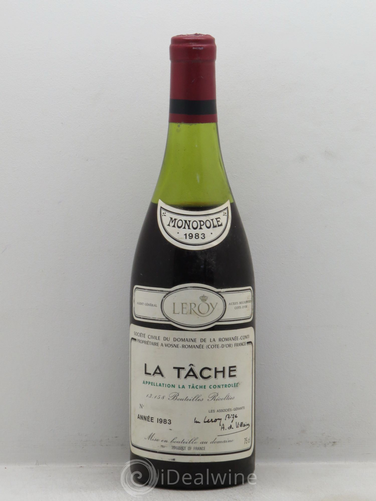 La Tâche Grand Cru Domaine de la Romanée-Conti 1983 - Lot de 1 bouteille - 0