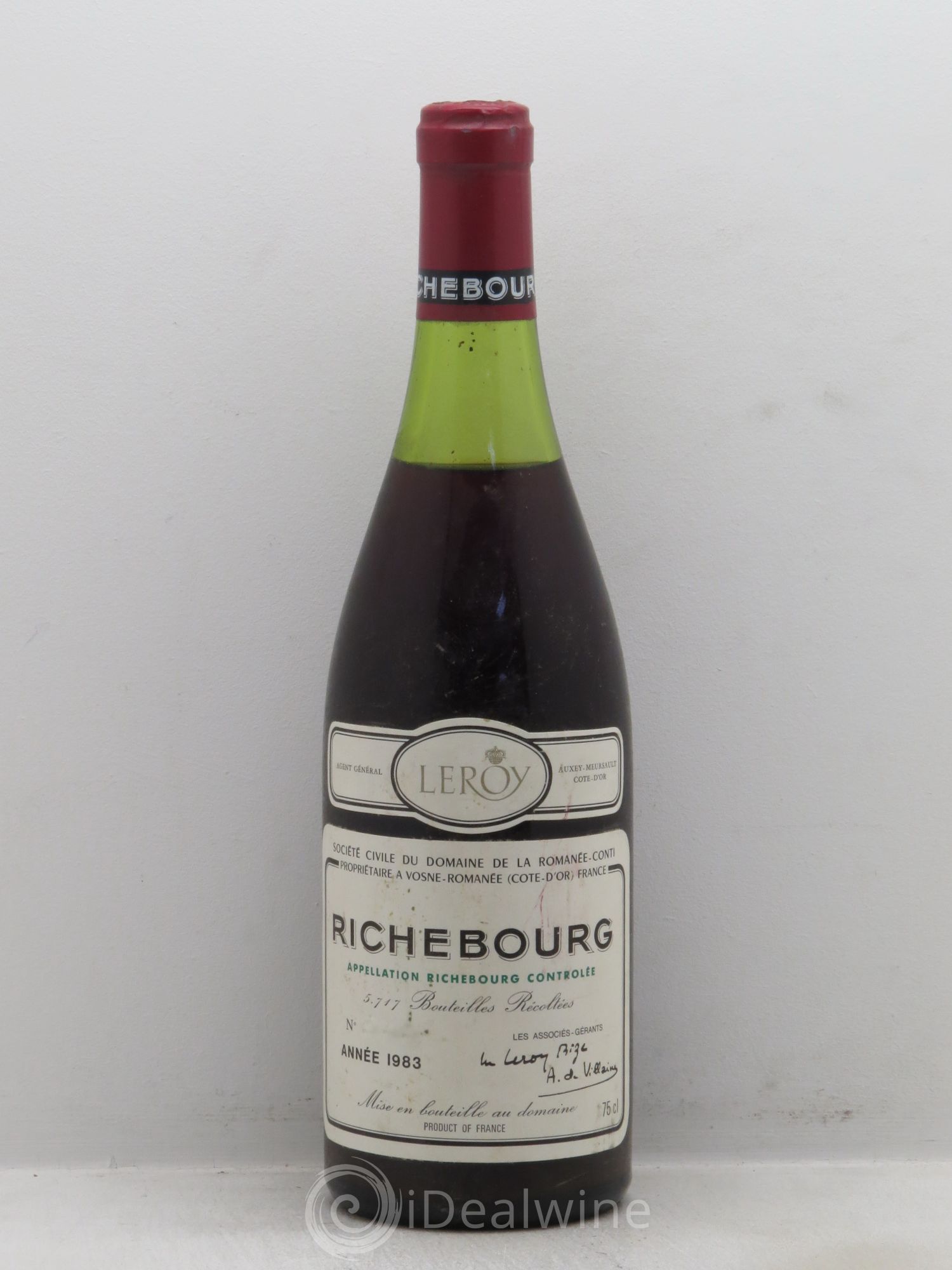 Richebourg Grand Cru Domaine de la Romanée-Conti 1983 - Lot de 1 bouteille - 0