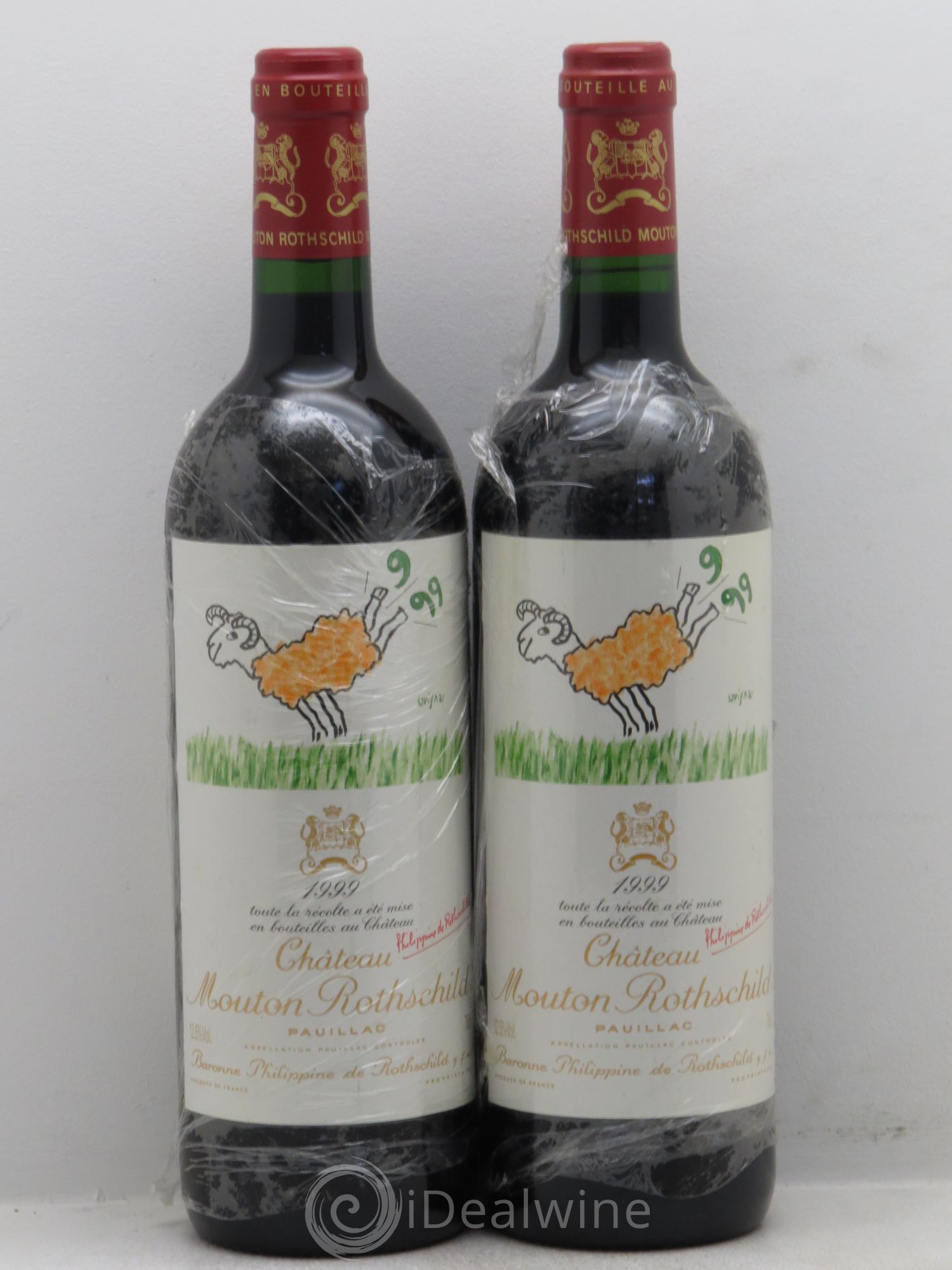 Château Mouton Rothschild 1er Grand Cru Classé 1999 - Lot de 2 bouteilles - 0