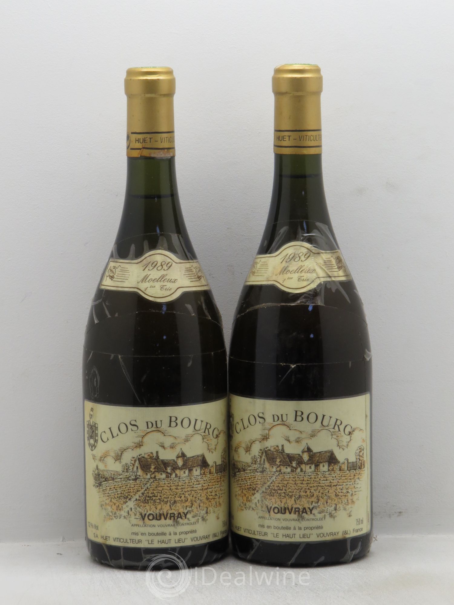 Vouvray Clos du Bourg Moelleux 1ère trie Domaine Huet 1989 - Lotto di 2 bottiglie - 0