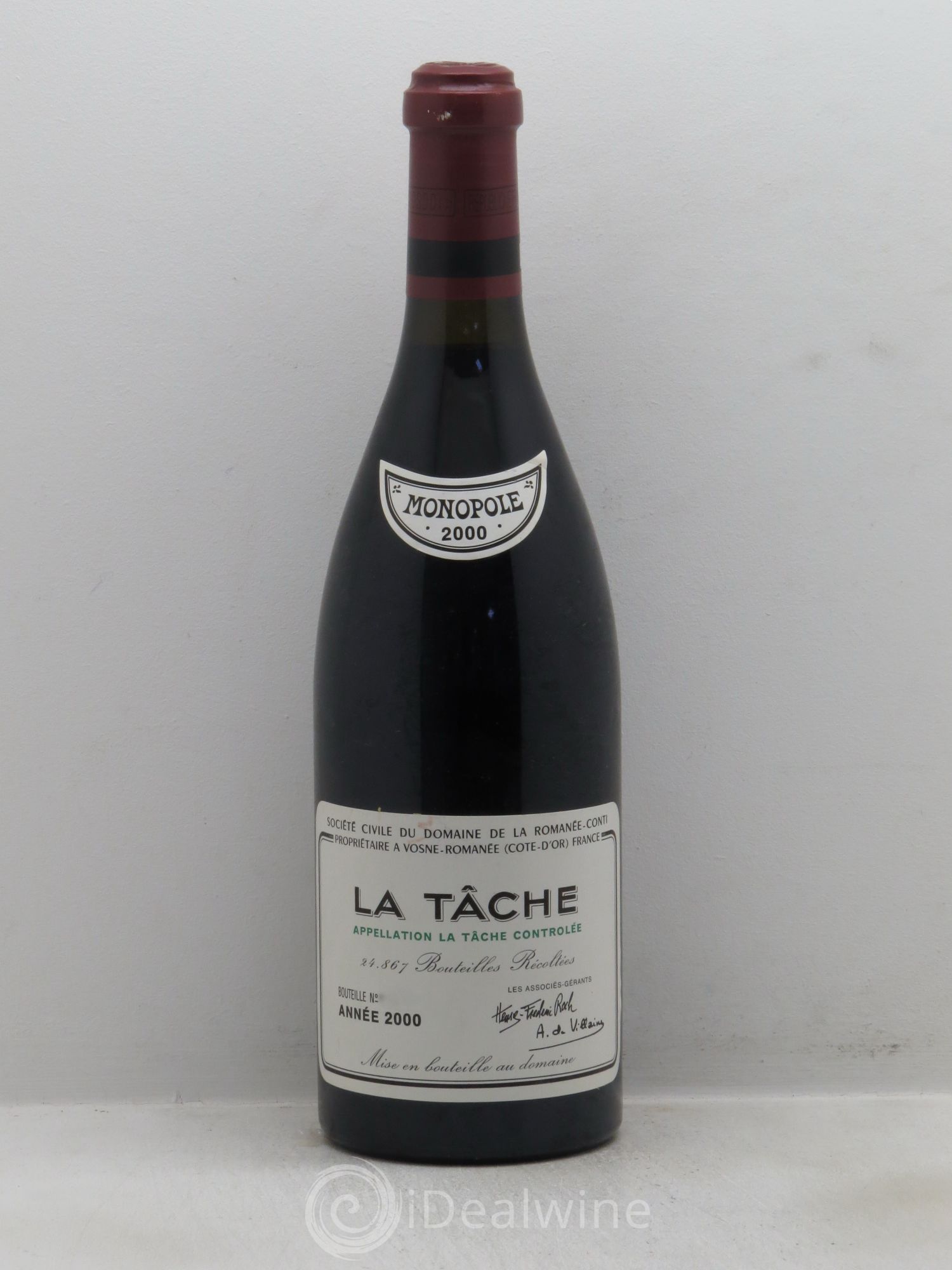 La Tâche Grand Cru Domaine de la Romanée-Conti 2000 - Lot de 1 bouteille - 0