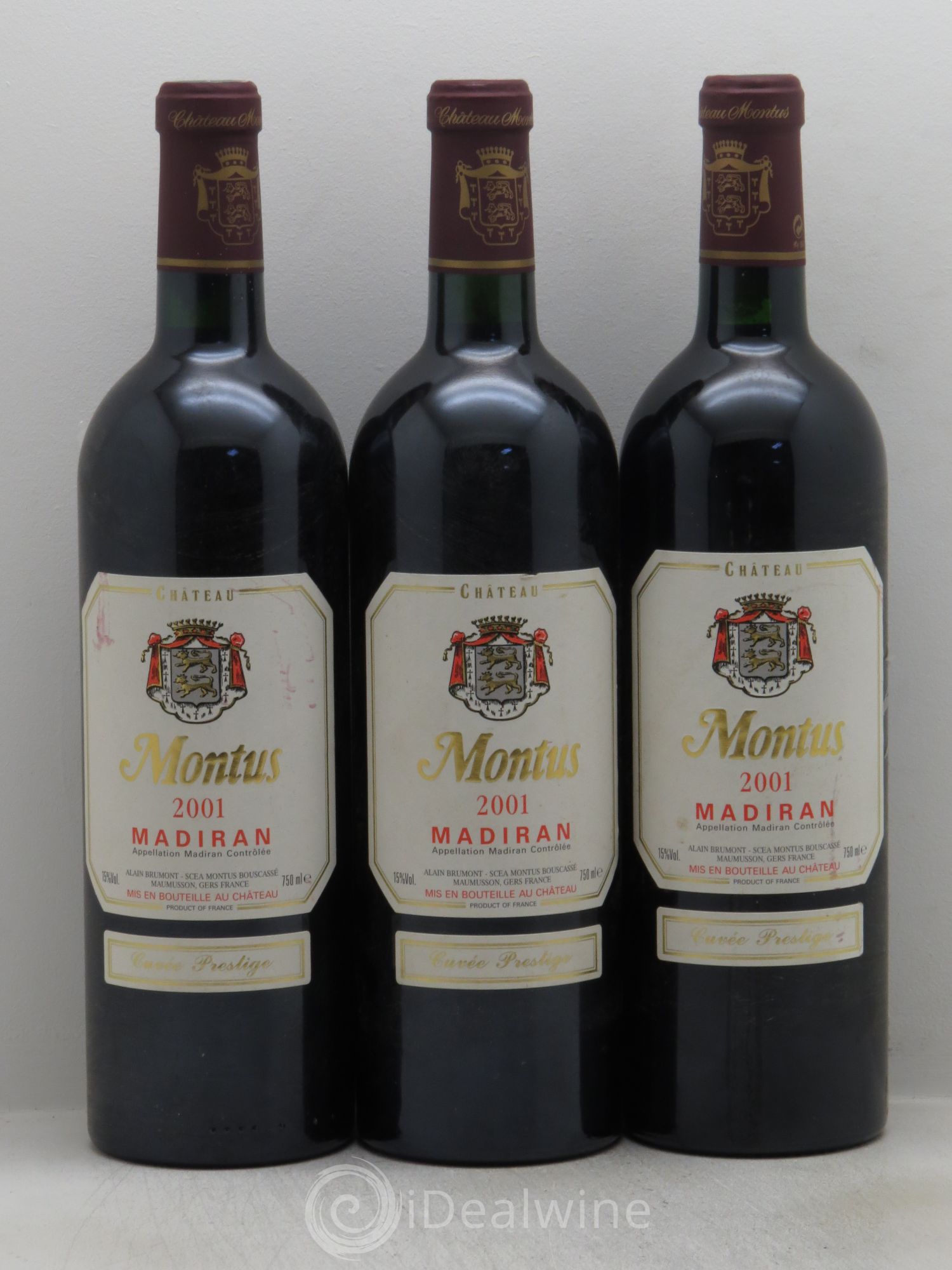 Madiran Château Montus-Prestige Alain Brumont 2001 - Lot de 3 bouteilles - 0