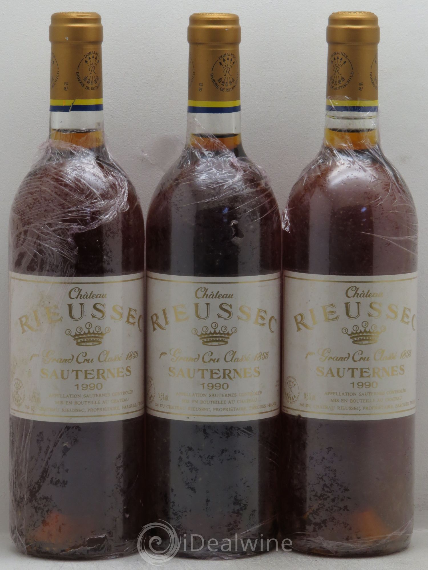 Château Rieussec 1er Grand Cru Classé 1990 - Lotto di 3 bottiglie - 0