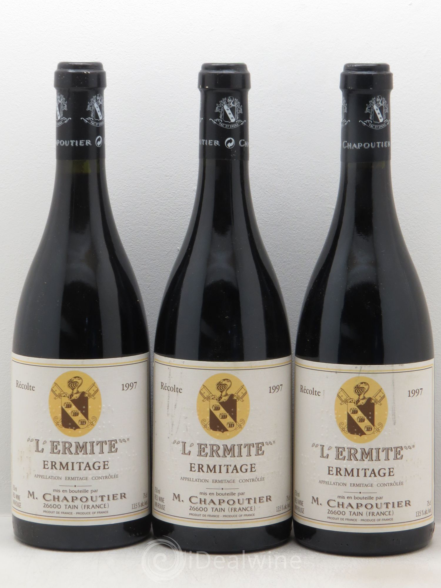 Hermitage Ermitage l'Ermite Chapoutier 1997 - Lot de 3 bouteilles - 0