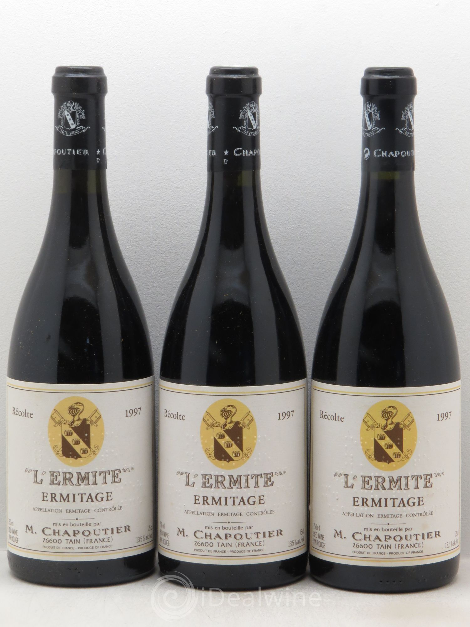 Hermitage Ermitage l'Ermite Chapoutier 1997 - Lot de 3 bouteilles - 0