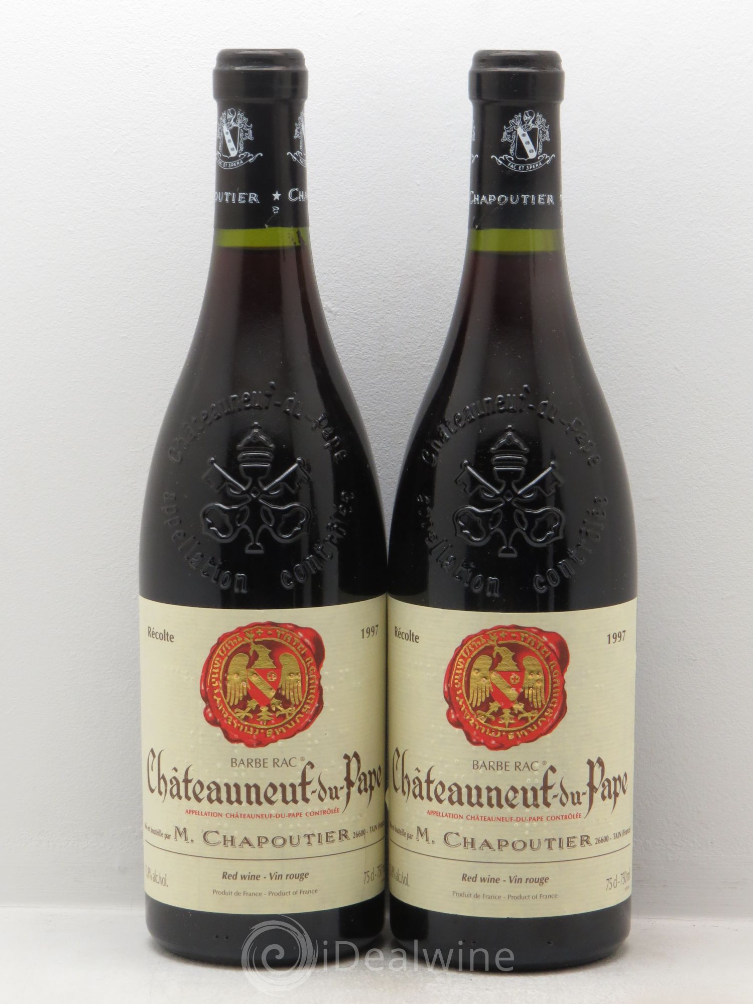 Châteauneuf-du-Pape Barbe Rac Chapoutier 1997 - Lot de 2 bouteilles - 0
