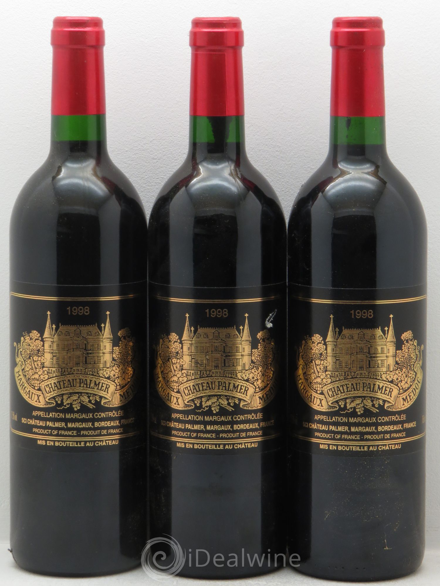 Château Palmer 3ème Grand Cru Classé 1998 - Lot de 3 bouteilles - 0