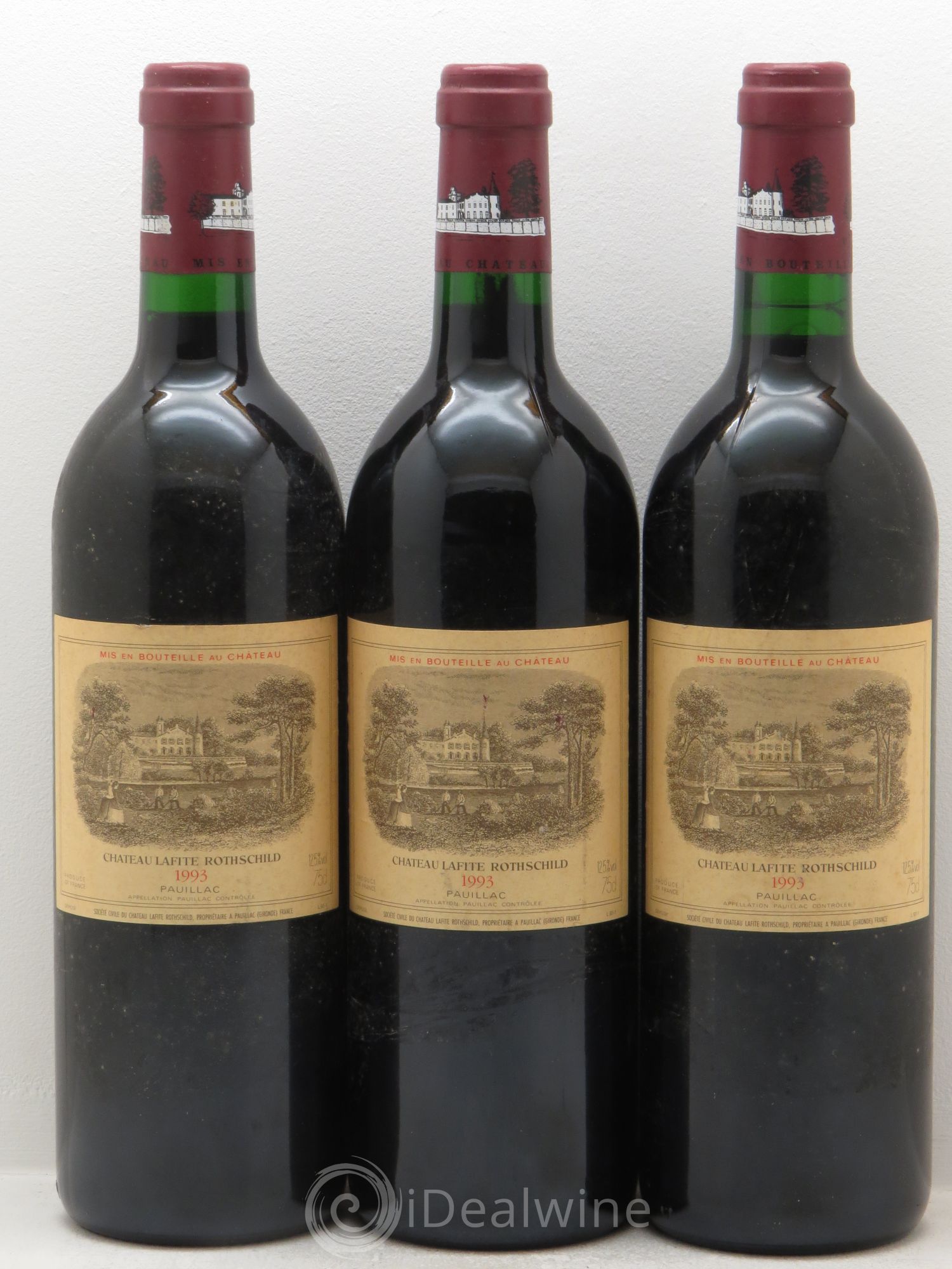 Château Lafite Rothschild 1er Grand Cru Classé 1993 - Lot de 3 bouteilles - 0