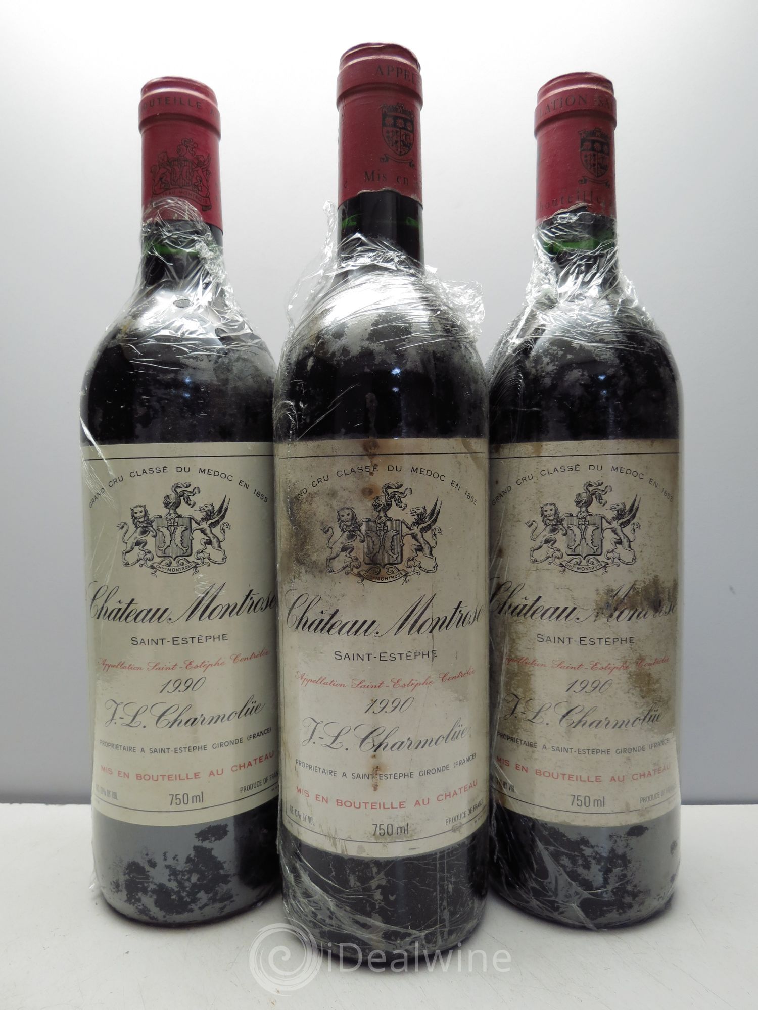 Château Montrose 2ème Grand Cru Classé 1990 - Lot de 3 bouteilles - 0