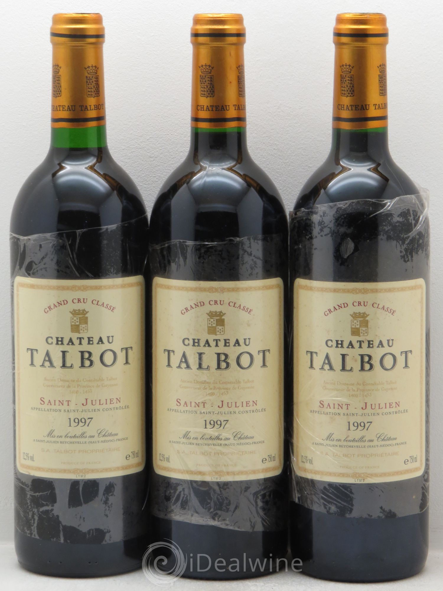 Château Talbot 4ème Grand Cru Classé 1997 - Lot de 3 bouteilles - 0