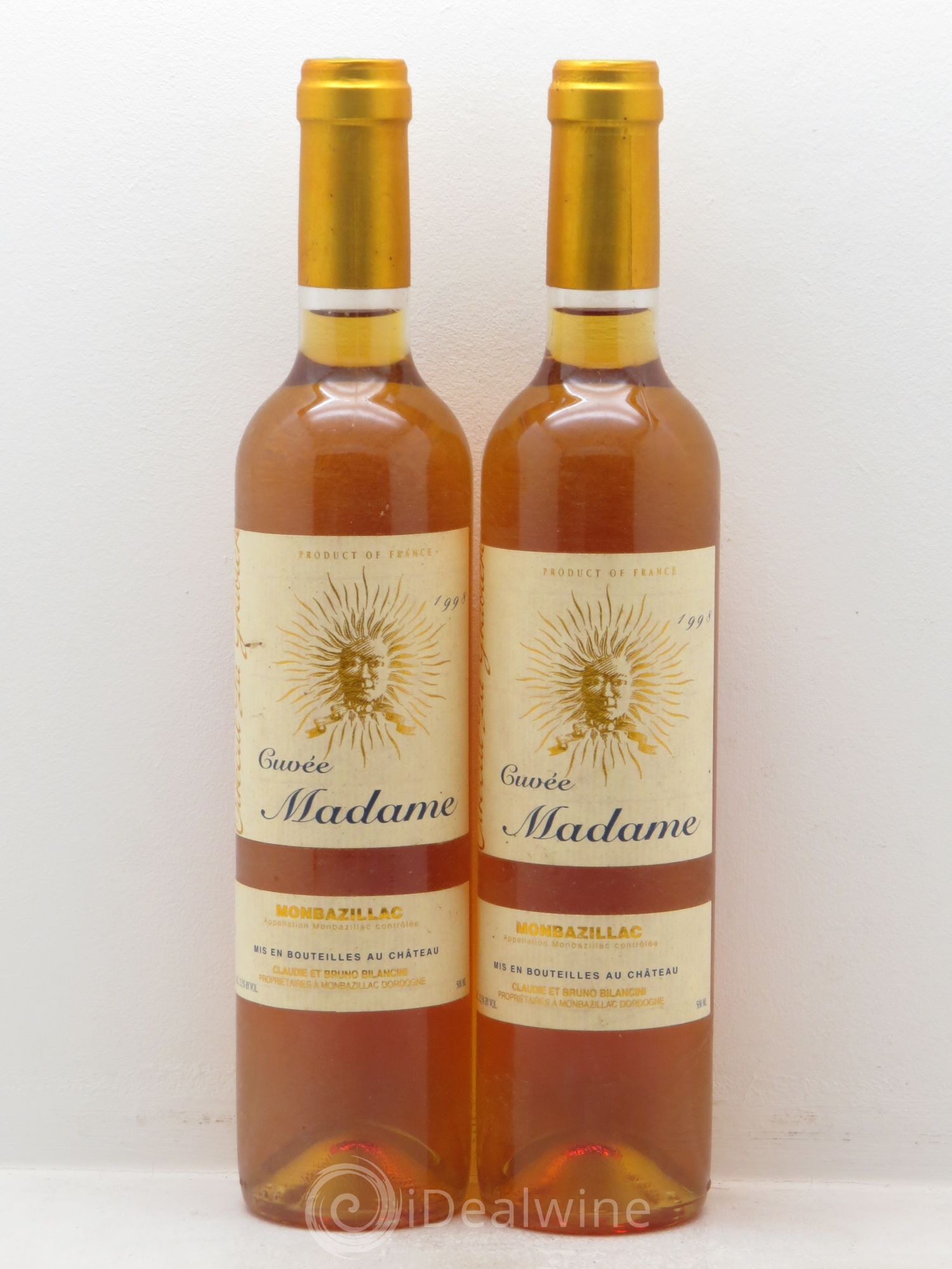 Monbazillac Château Tirecul La Gravière Cuvée Madame Bruno et Claudie Bilancini (50cl) 1998 - Lot de 2 bouteilles - 0