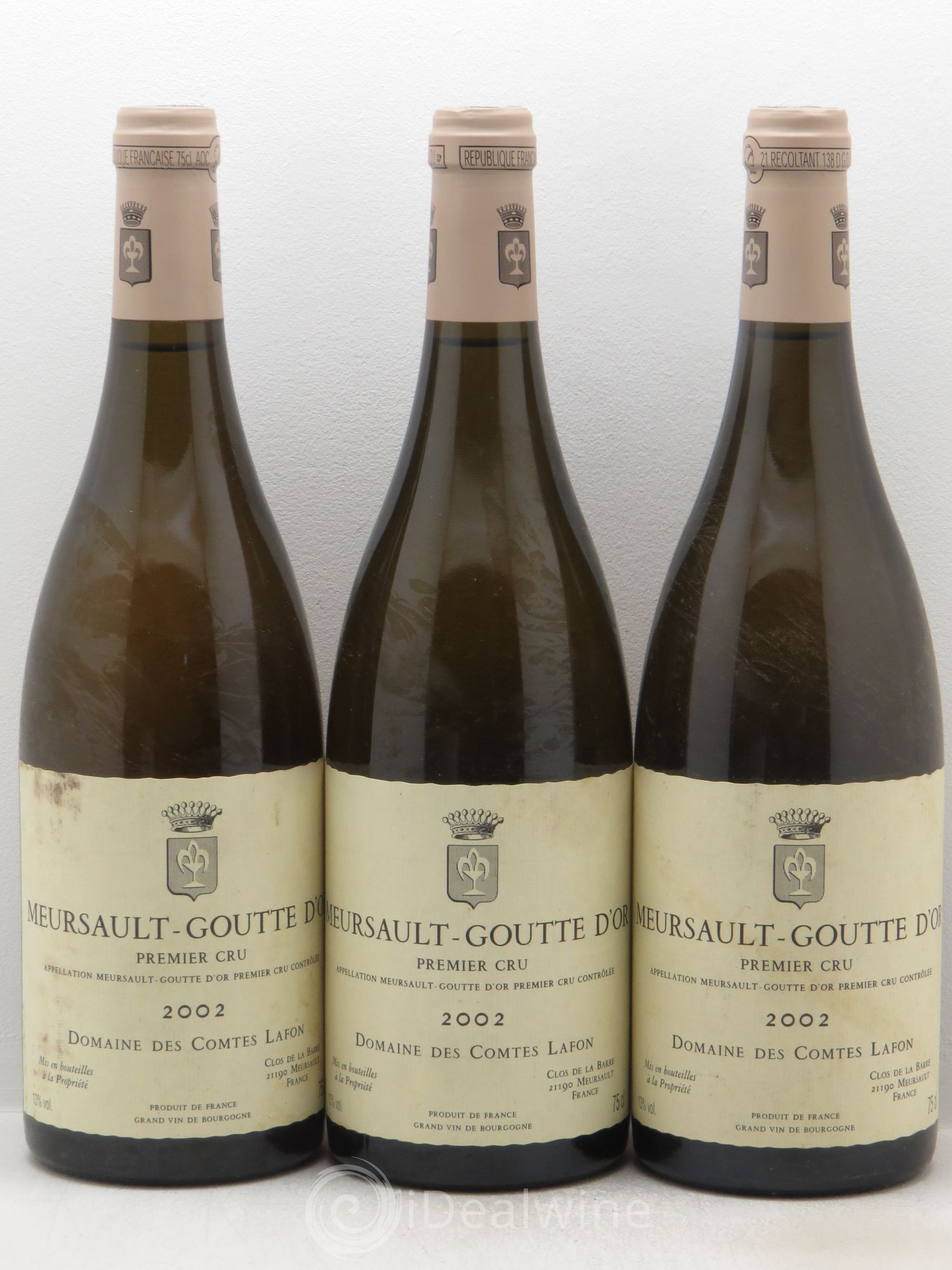 Meursault 1er Cru Goutte d'Or Comtes Lafon (Domaine des) 2002 - Lot de 3 bouteilles - 0