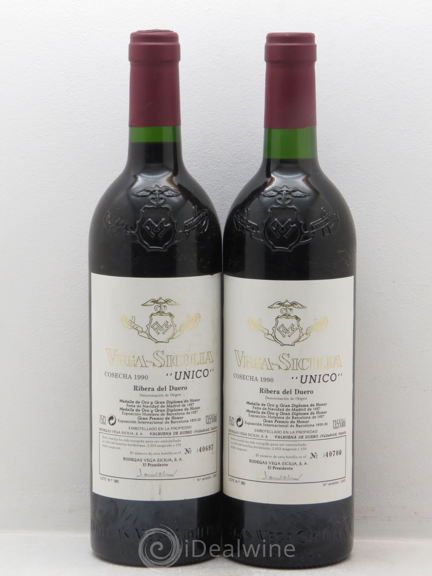 Ribera Del Duero DO Vega Sicilia Unico Famille Alvarez 1990 - Lot de 2 bouteilles - 0