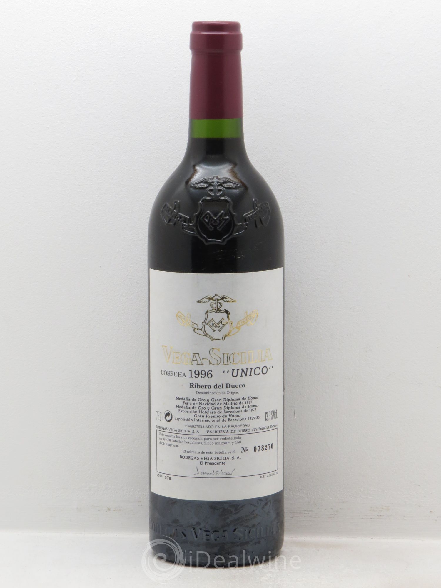 Ribera Del Duero DO Vega Sicilia Unico Famille Alvarez 1996 - Lot de 1 bouteille - 0