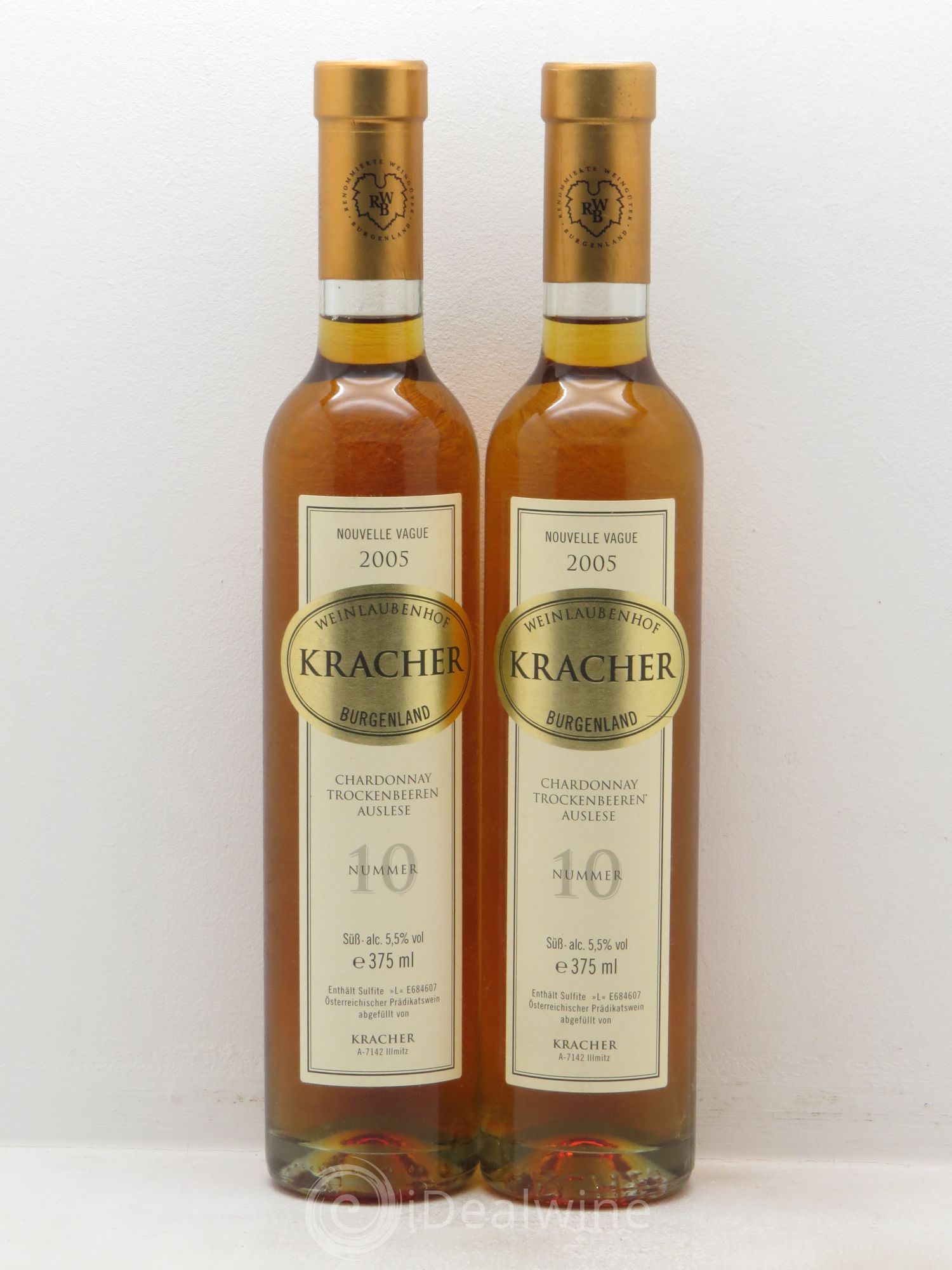 Autriche Trockenbeern Auslese Kracher Burgenland Nouvelle Vague Osterreichischer Pradikastwein N°10 2005 - Posten von 2 Demi-Flaschen - 0