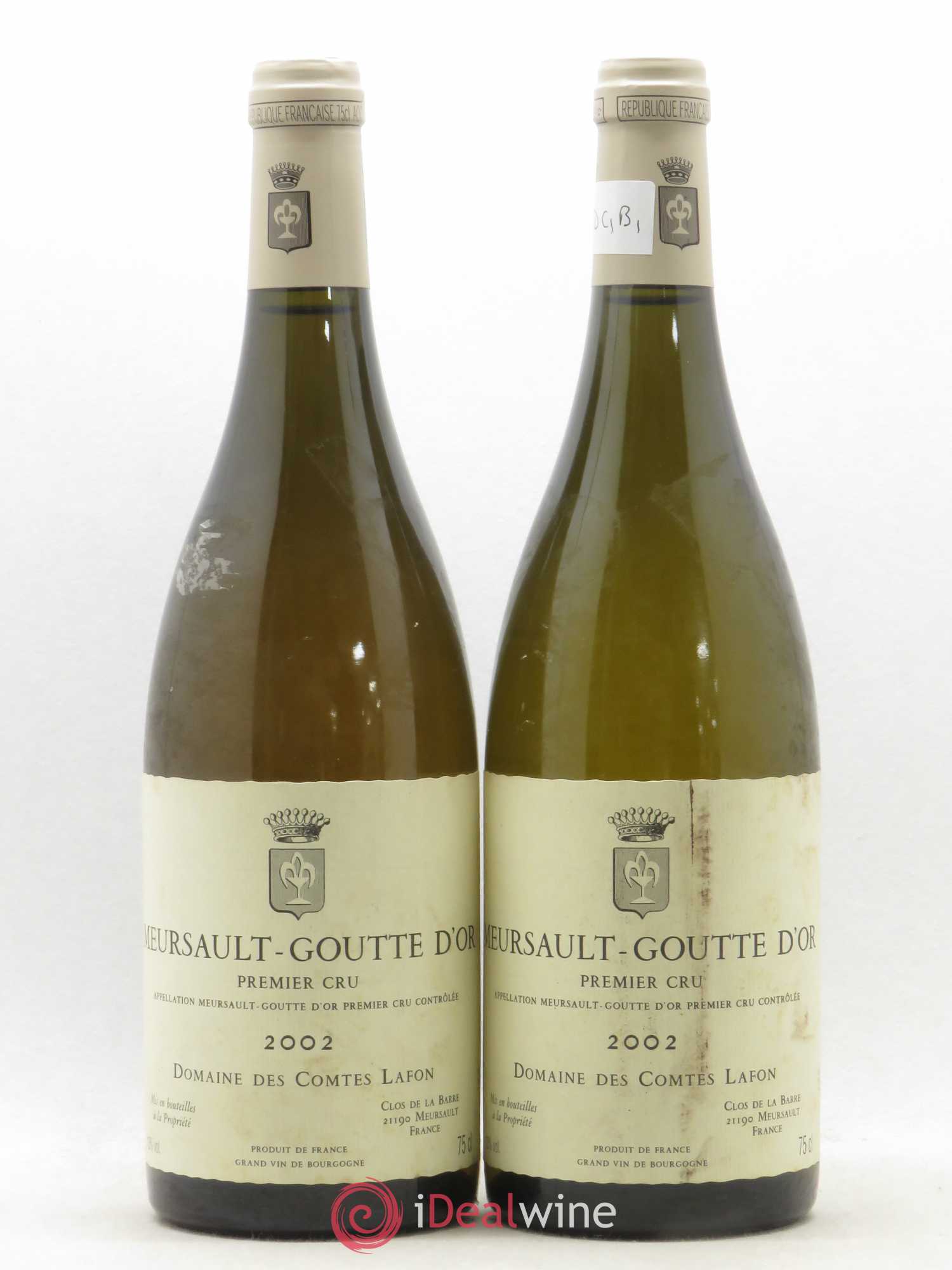 Meursault 1er Cru Goutte d'Or Comtes Lafon (Domaine des) 2002 - Lot de 2 bouteilles - 0