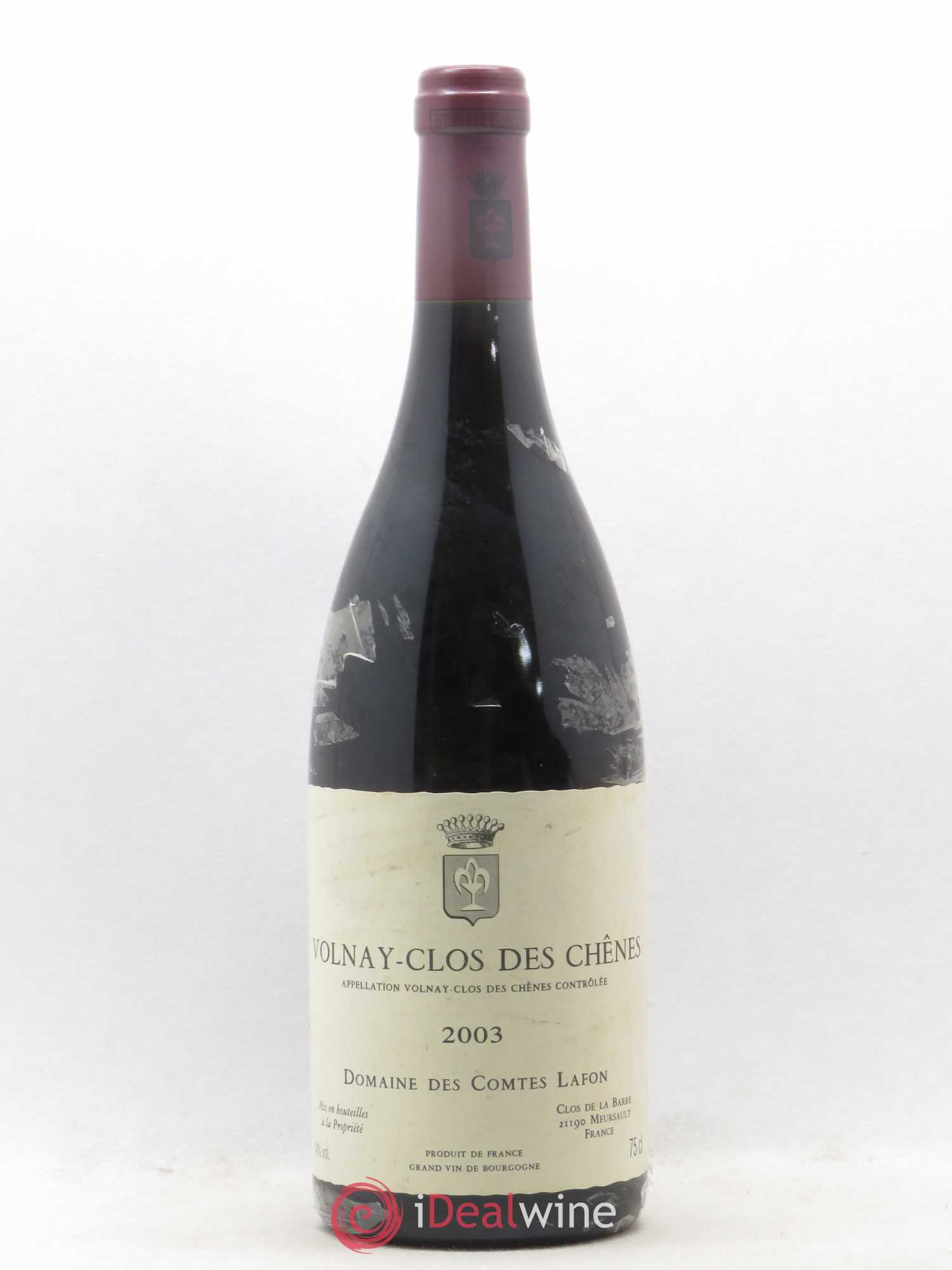 Volnay 1er Cru Clos des Chênes Comtes Lafon (Domaine des) 2003 - Lot de 1 bouteille - 0