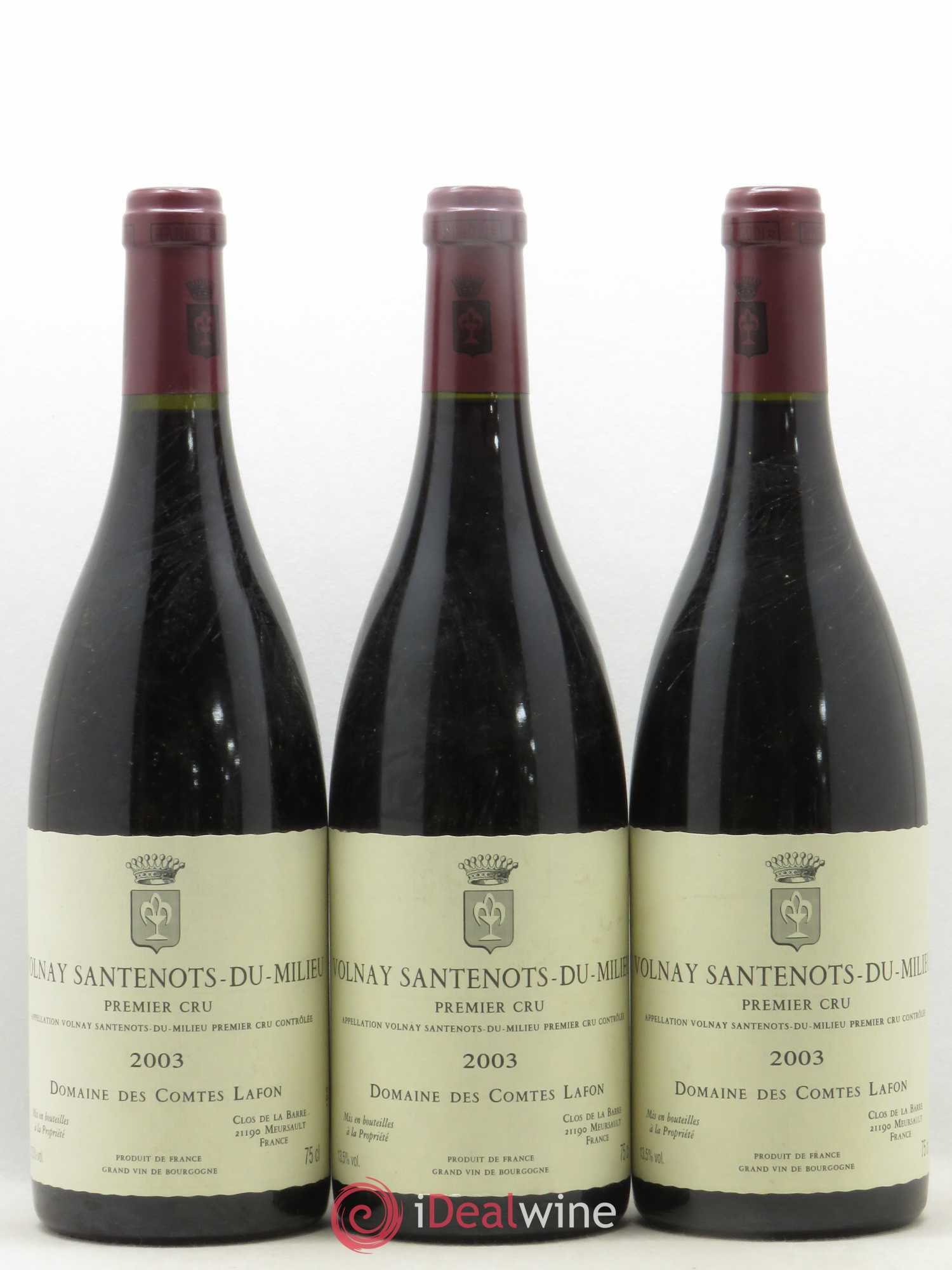 Volnay 1er Cru Santenots du Milieu Comtes Lafon (Domaine des) 2003 - Lot de 3 bouteilles - 0