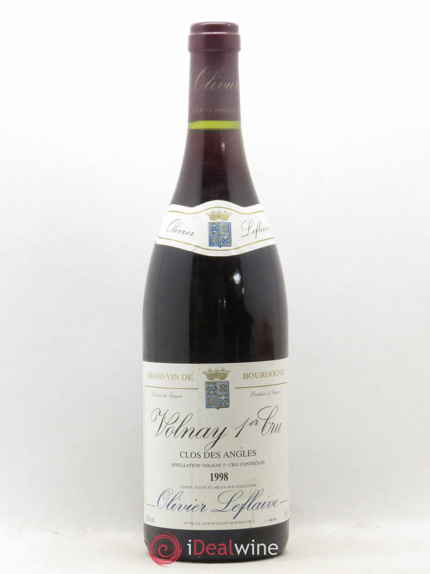Volnay 1er Cru Clos des Angles Olivier Leflaive 1998 - Lot de 1 bouteille - 0