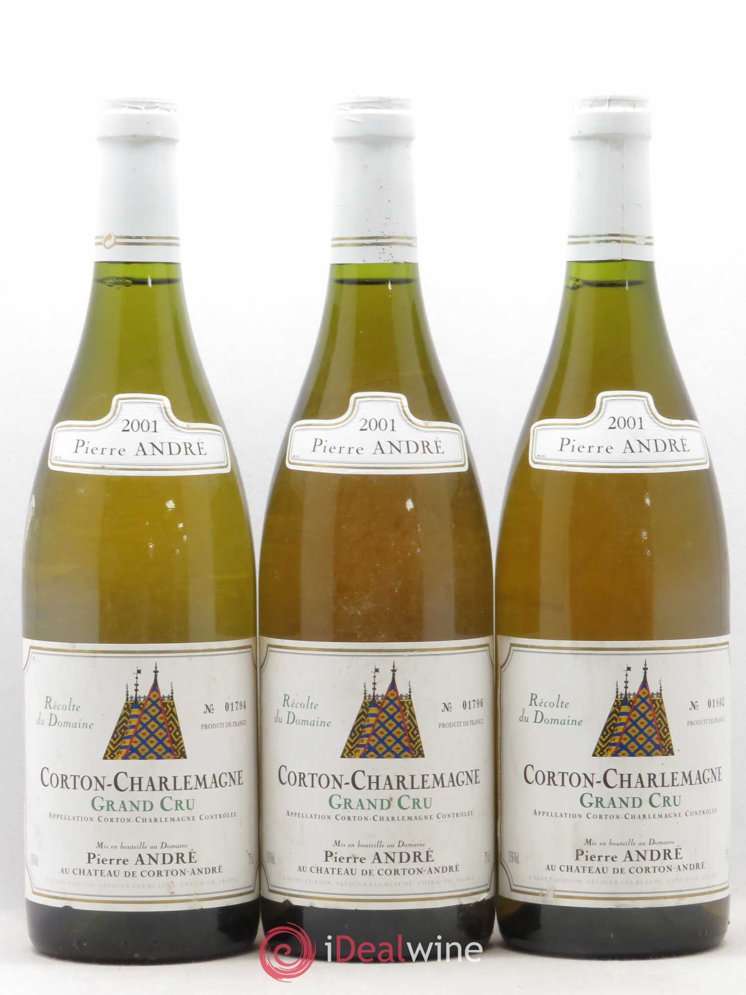 Corton-Charlemagne Grand Cru Pierre André 2001 - Posten von 3 Flaschen - 0