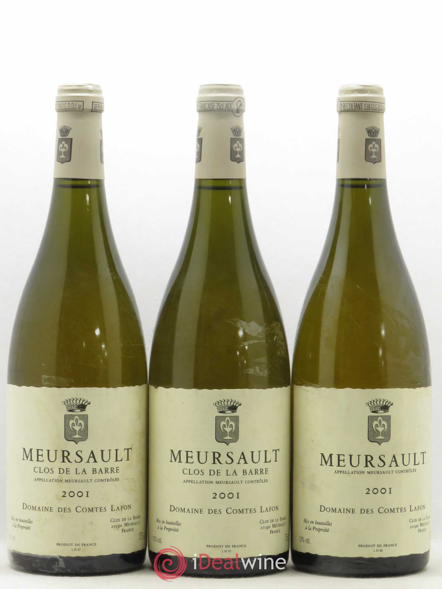 Meursault Clos de la Barre Comtes Lafon (Domaine des) 2001 - Lot de 3 bouteilles - 0