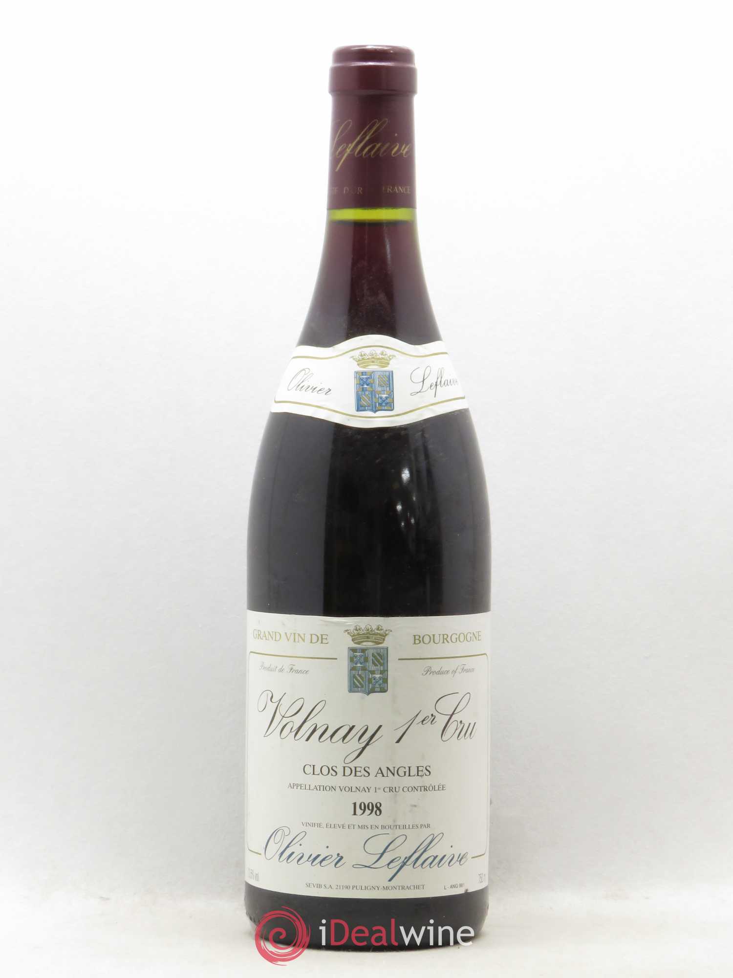 Volnay 1er Cru Clos des Angles Olivier Leflaive 1998 - Lot de 1 bouteille - 0