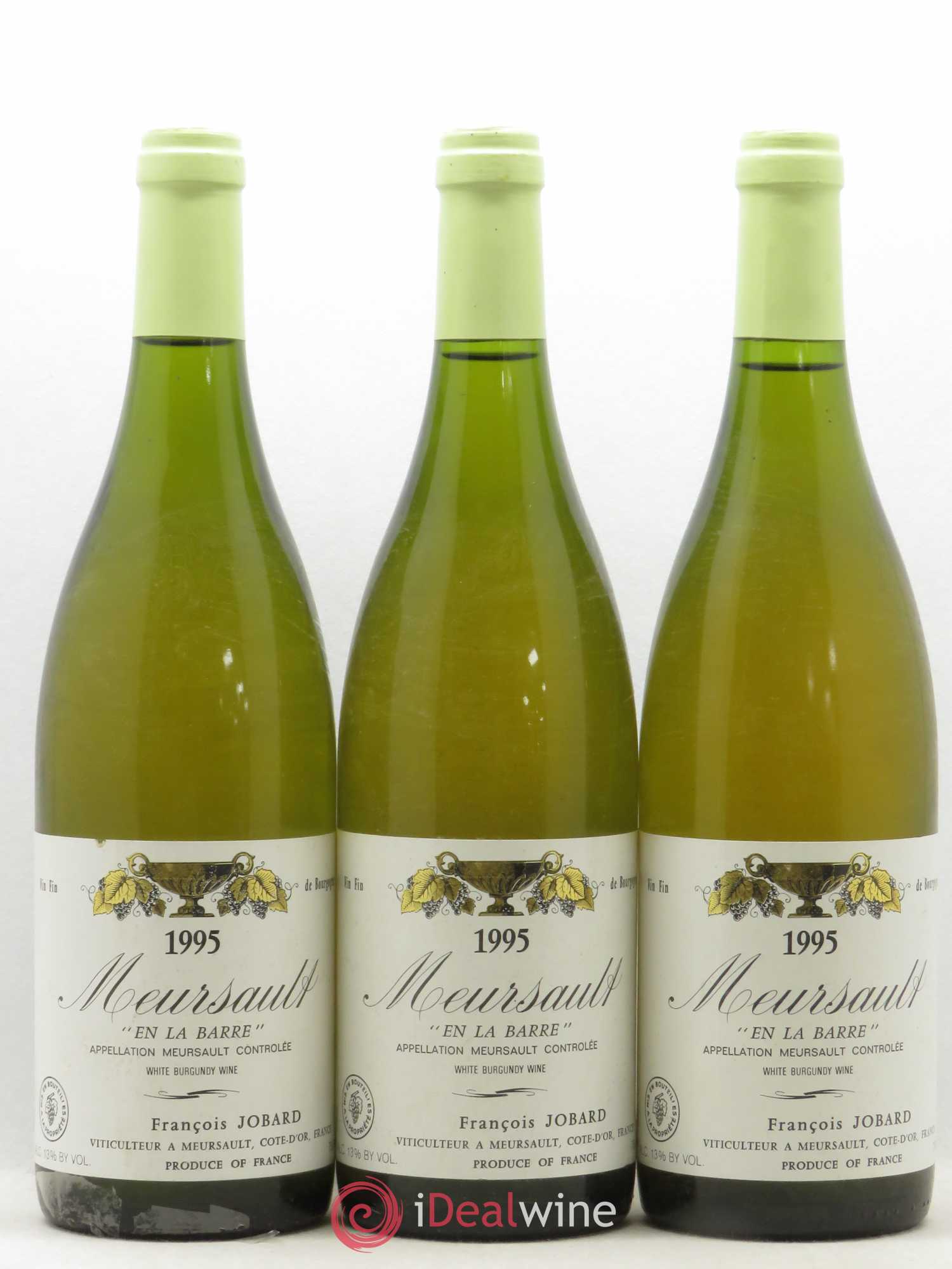 Meursault En La Barre François Jobard 1995 - Posten von 3 Flaschen - 0