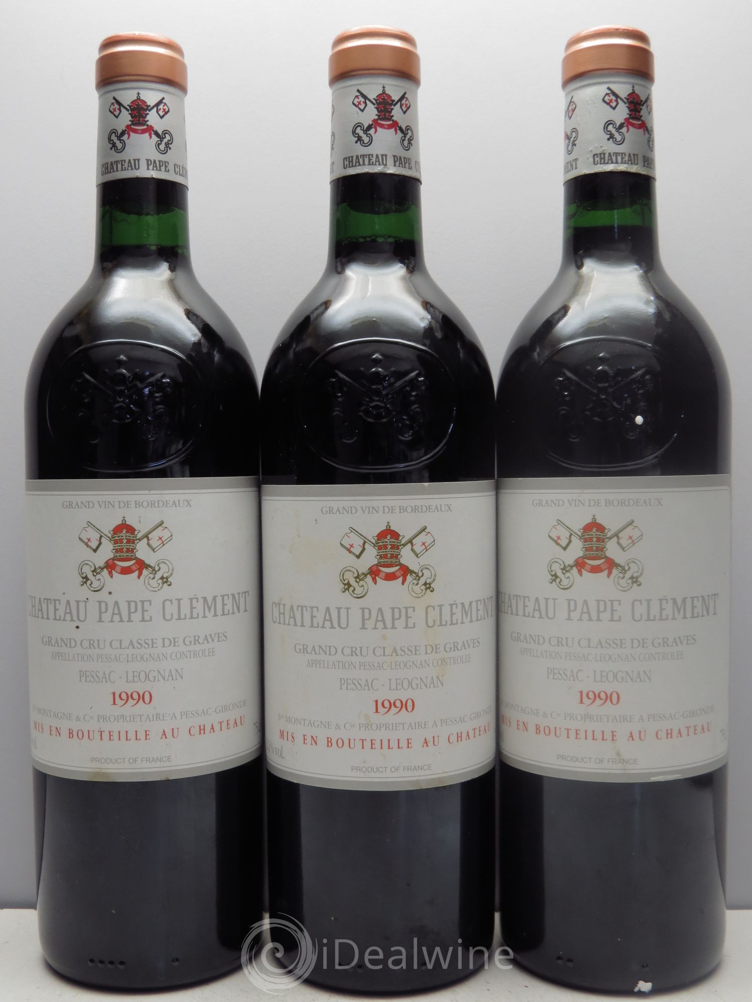 Château Pape Clément Cru Classé de Graves 1990 - Lot de 3 bouteilles - 0