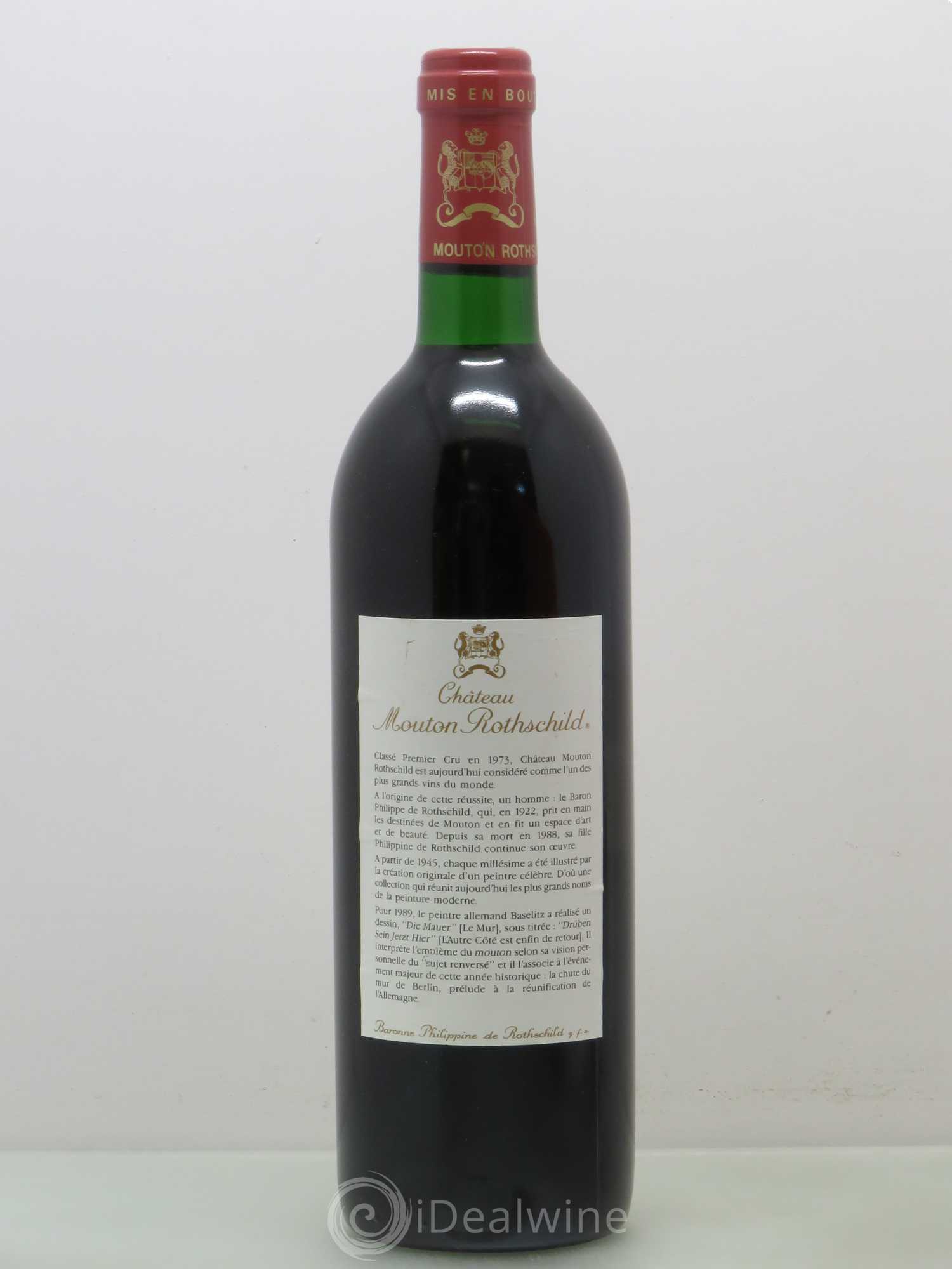 Château Mouton Rothschild 1er Grand Cru Classé 1989 - Lot de 1 bouteille - 1