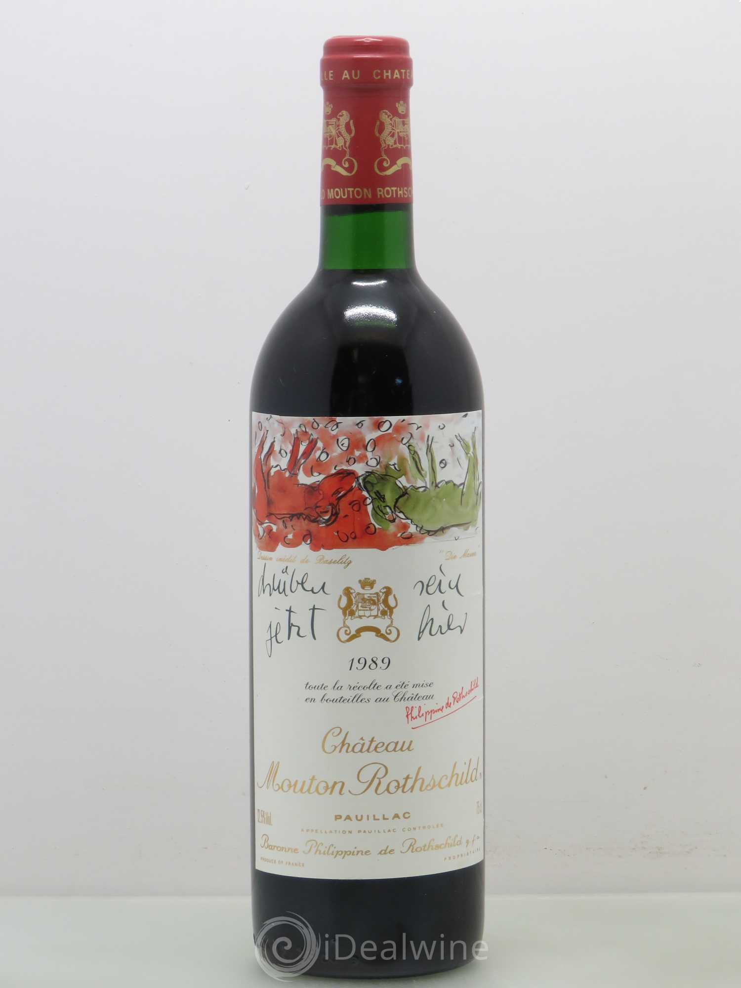 Château Mouton Rothschild 1er Grand Cru Classé 1989 - Lot de 1 bouteille - 0