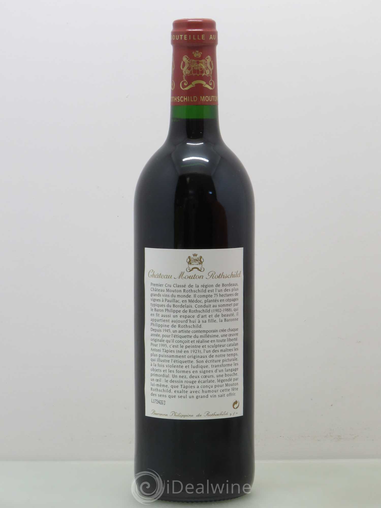Château Mouton Rothschild 1er Grand Cru Classé 1995 - Lot de 1 bouteille - 1