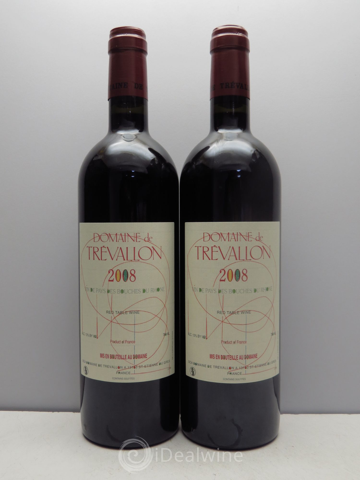 VDP Bouches du Rhône Trévallon (Domaine de) Eloi Dürrbach 2008 - Lot de 2 bouteilles - 0