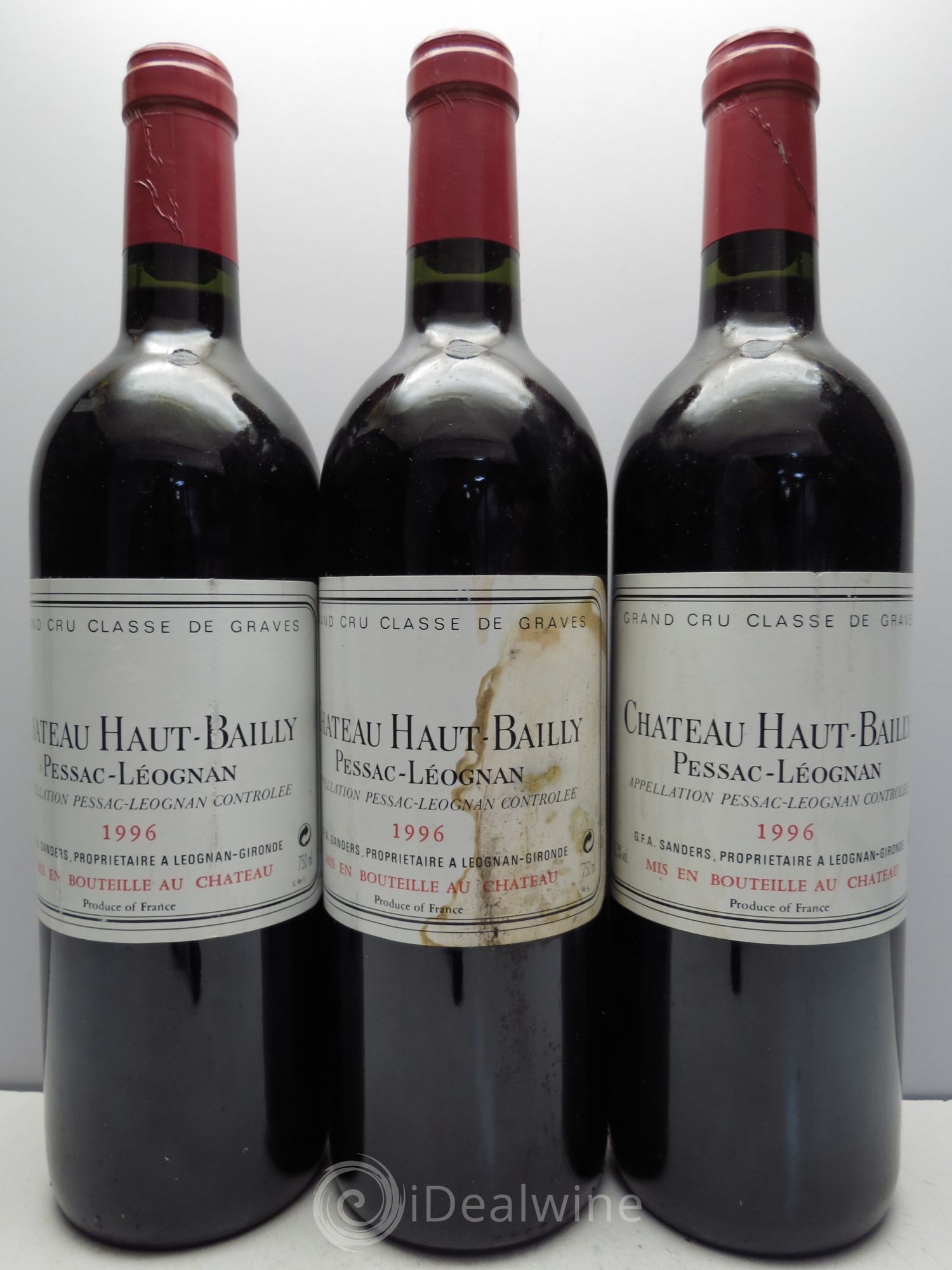 Château Haut-Bailly Cru Classé de Graves 1996 - Lot de 3 bouteilles - 0