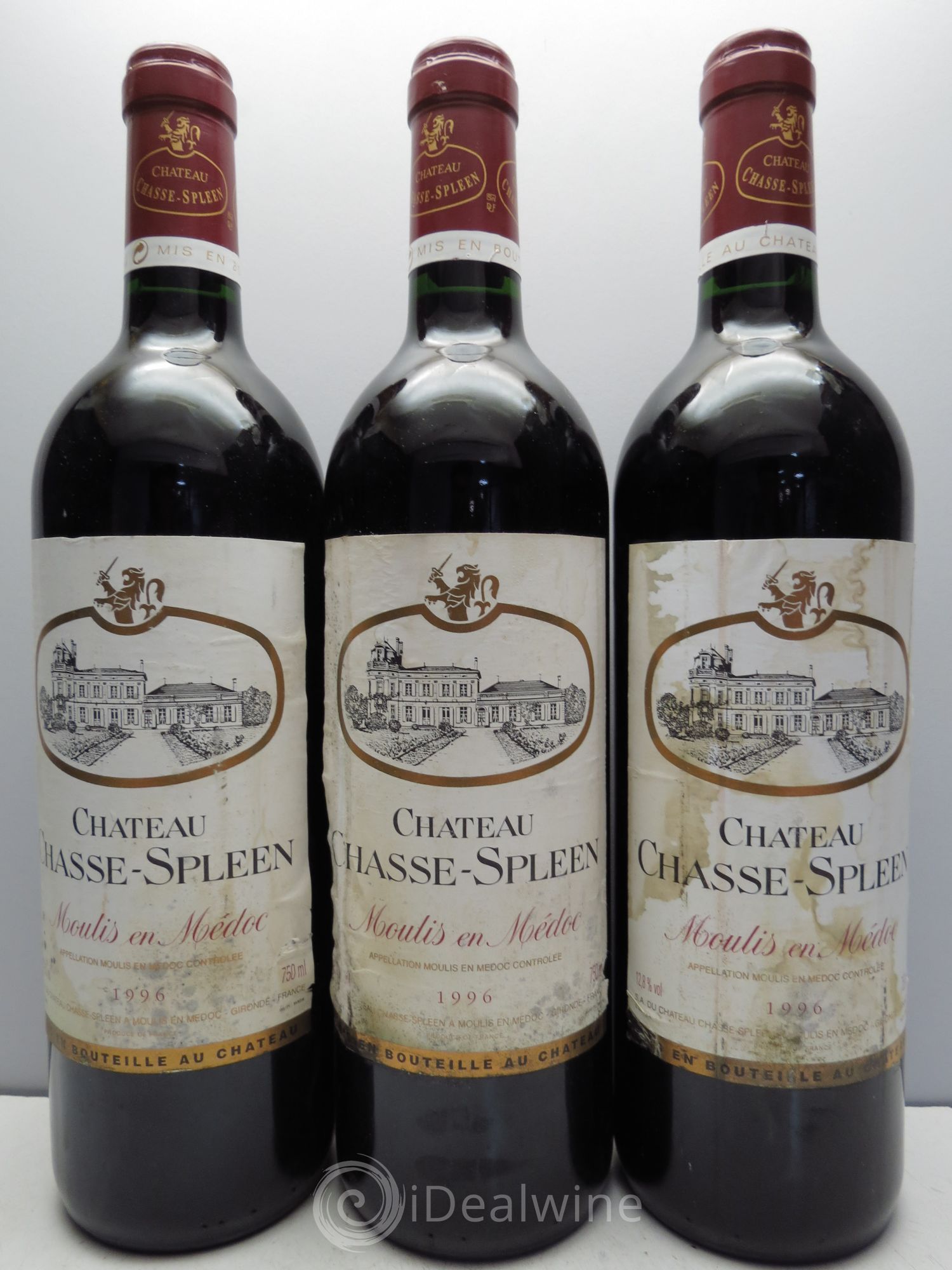 Château Chasse Spleen 1996 - Lot de 3 bouteilles - 0