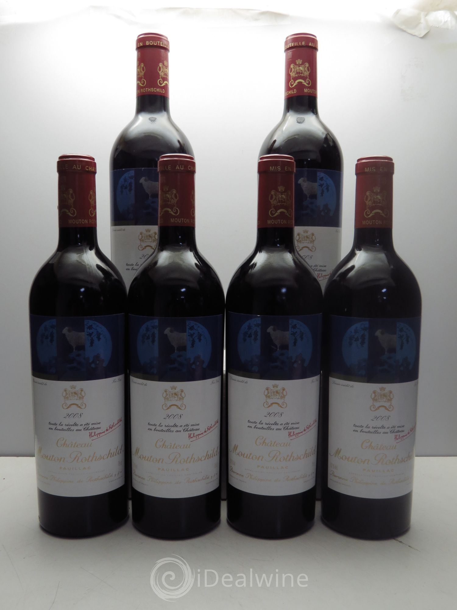 Château Mouton Rothschild 1er Grand Cru Classé (sans prix de réserve) 2008 - Lot de 6 bouteilles - 0